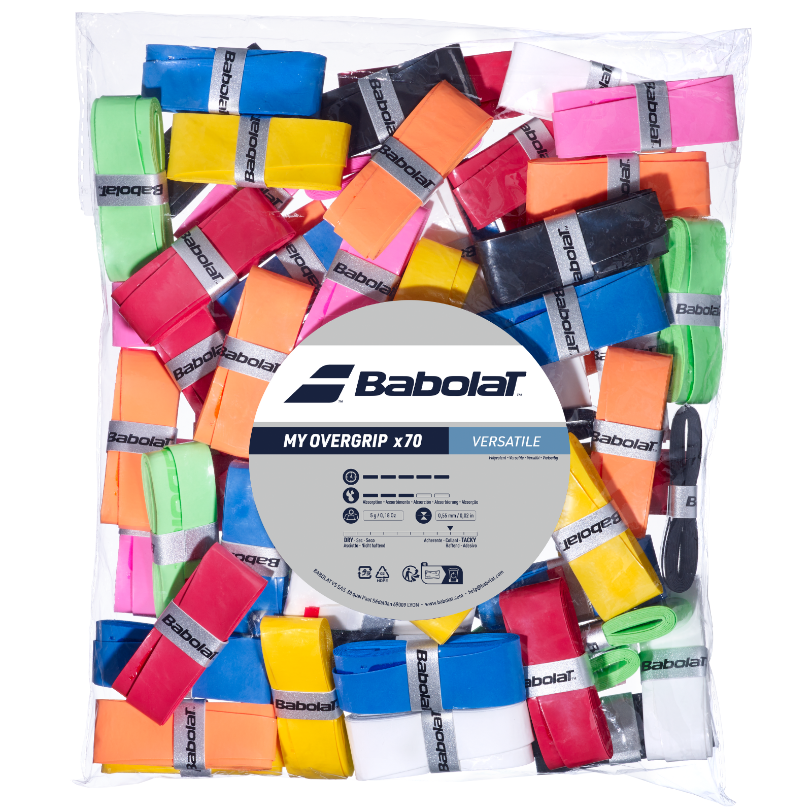 Babolat Tennis Overgrip My Overgrip Jar - 70 Pack