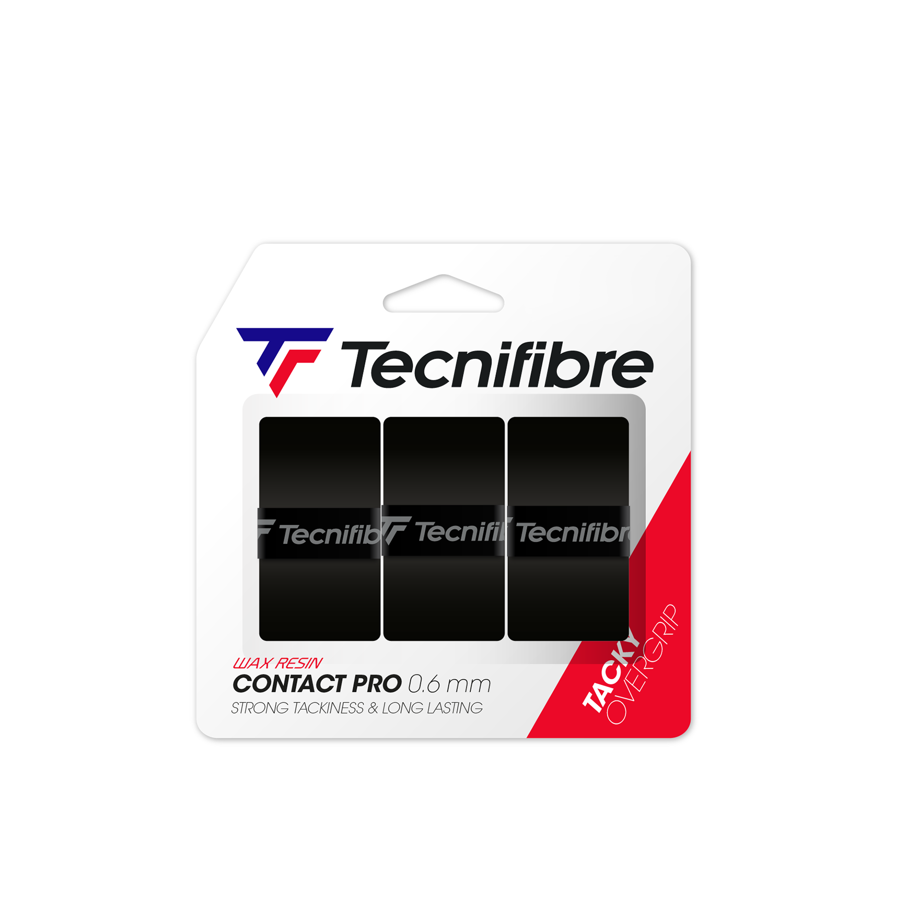 Tecnifibre Over Grip Contact PRO - Wax Resin 0.6Mm-3 Pack - Black