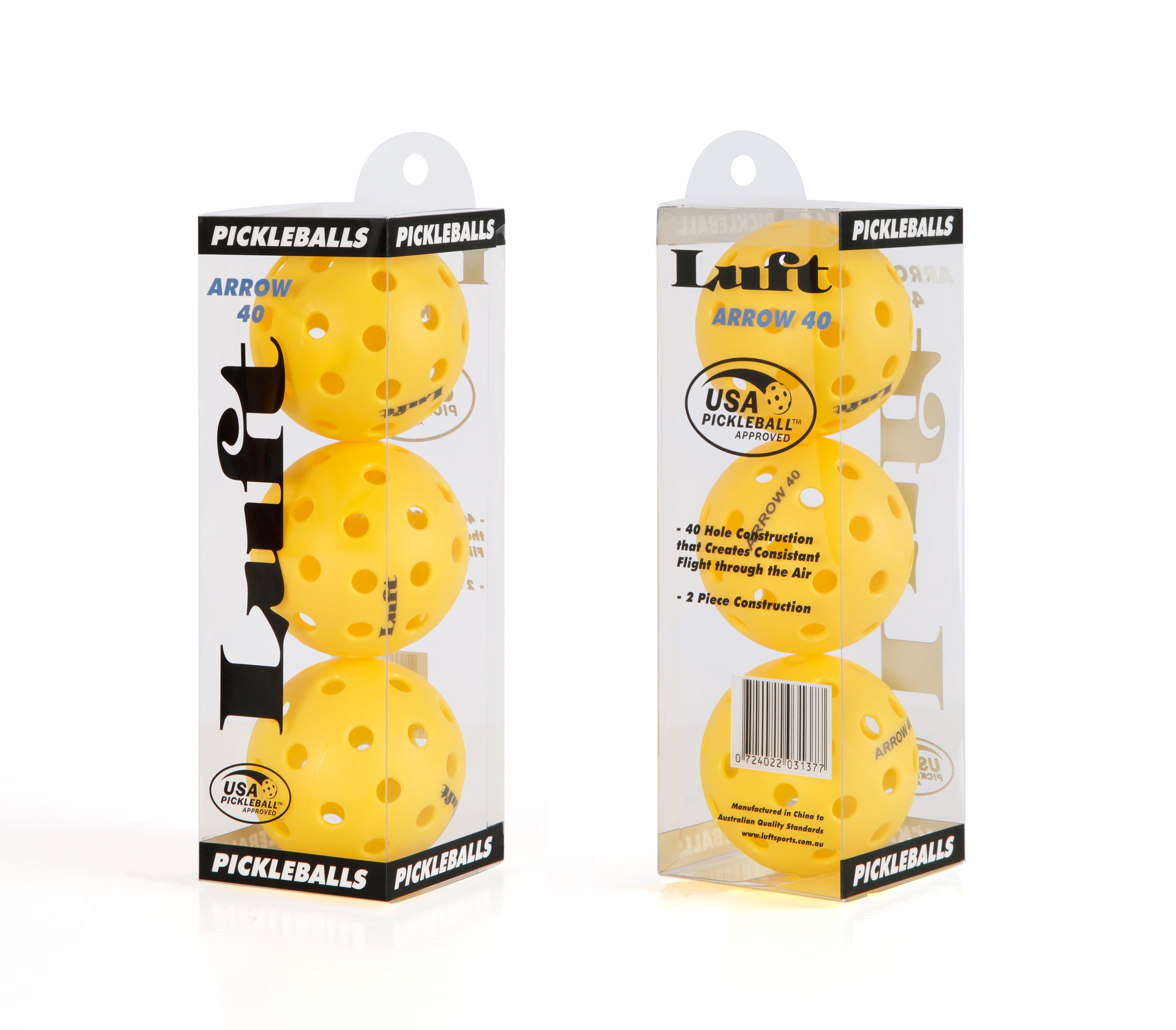 Luft Pickleball Ball Arrow 40 - 3 Balls