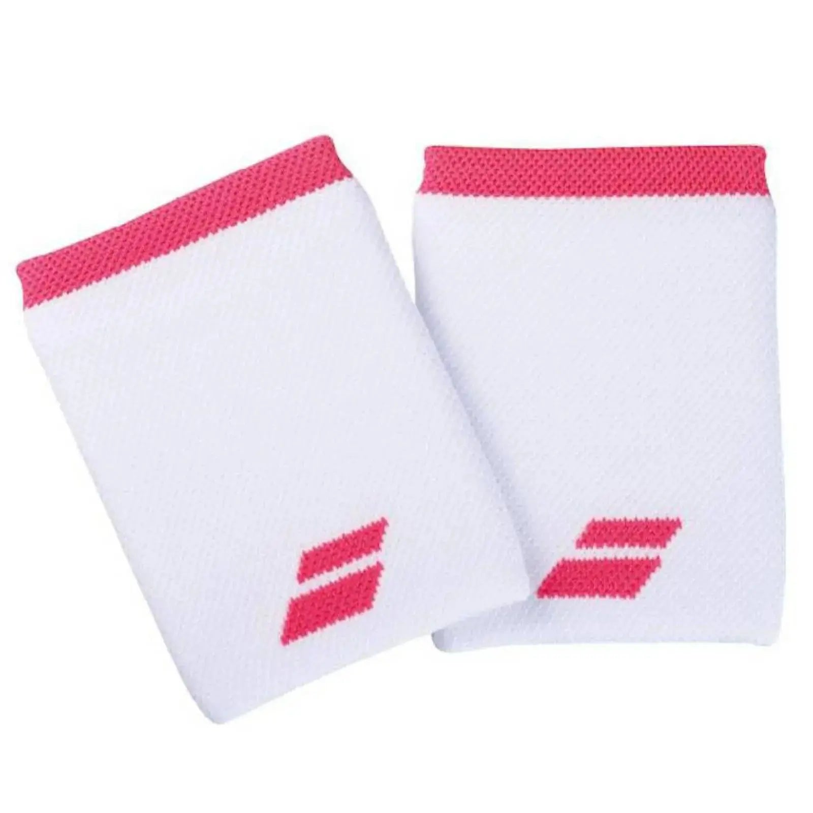 Babolat Logo Wristband Jumbo - White/Pink - 2 Pack