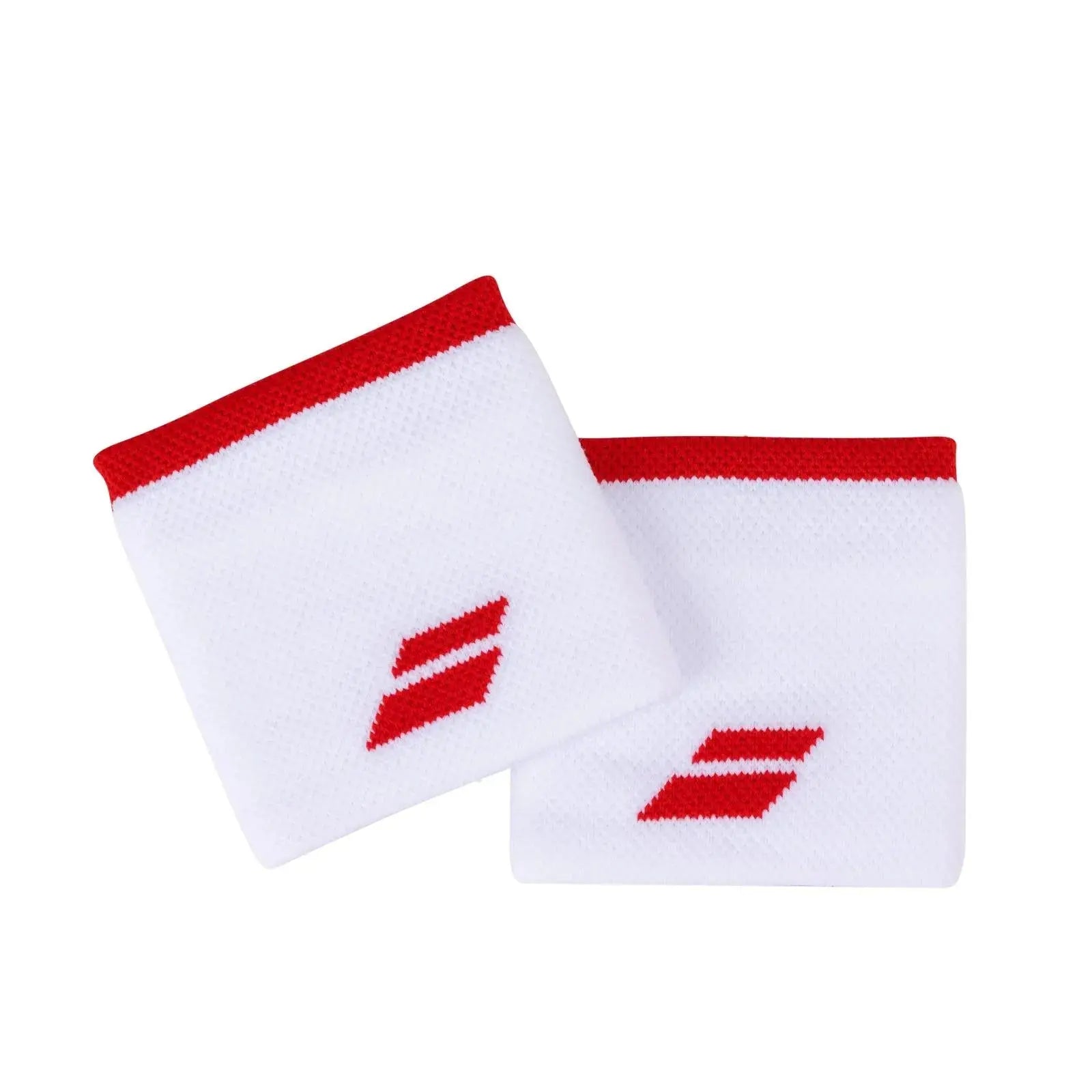 Babolat Logo Wristband - White/Red - 2 Pack