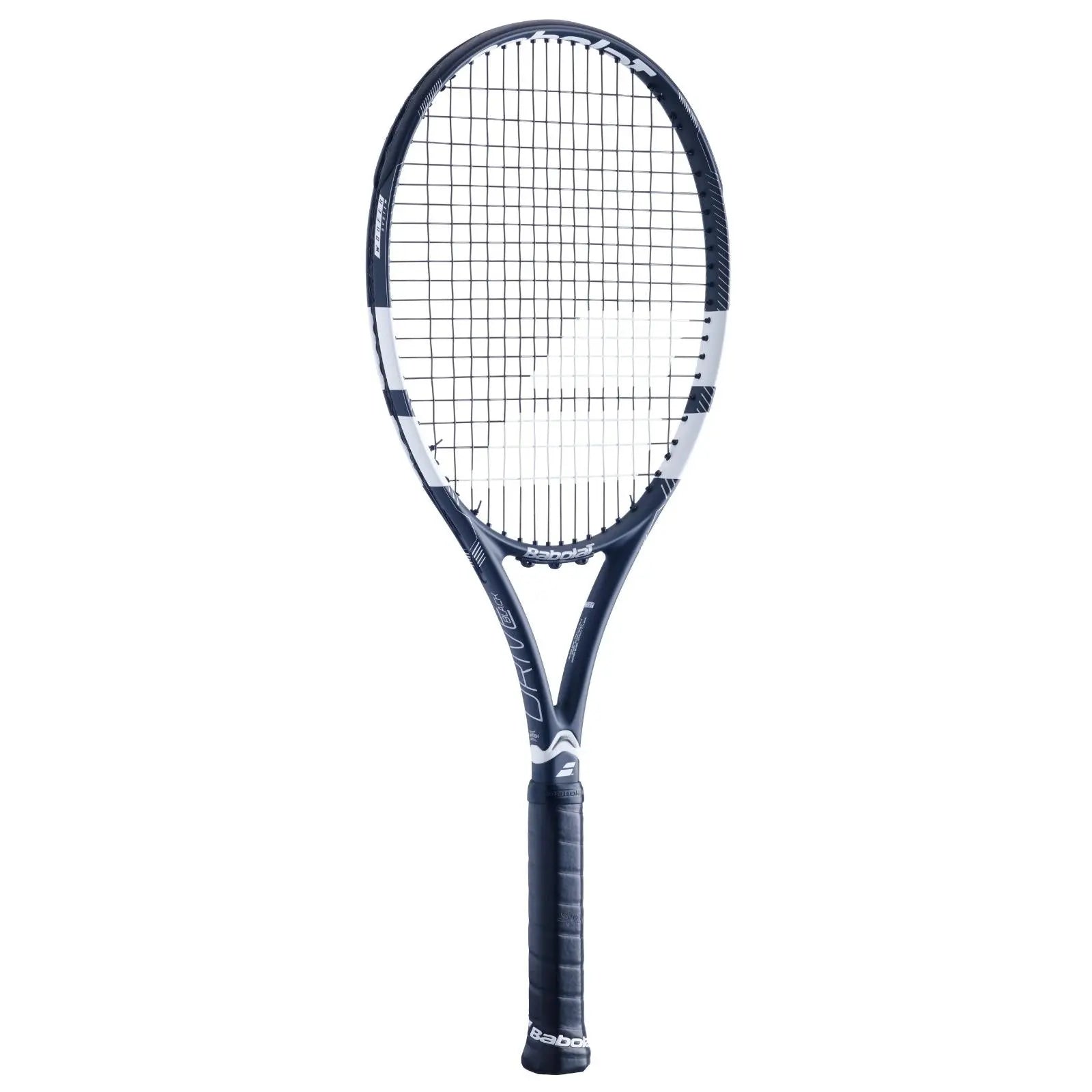Babolat Drive Black (295g) tennis racquet with white accents and black grip.