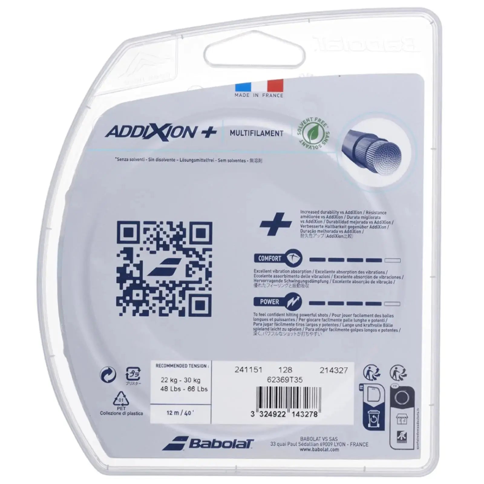 Babolat Tennis String Addixion+ 12M - 1.30 (16) - Natural