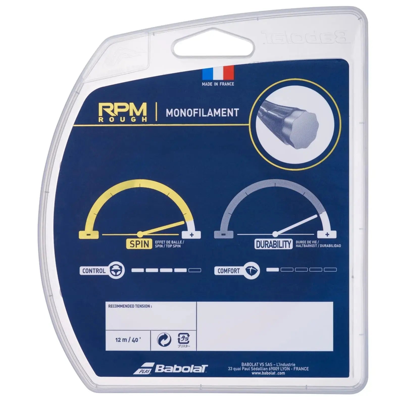 Babolat Tennis String RPM Rough 12M - 1.25 (17) - Red