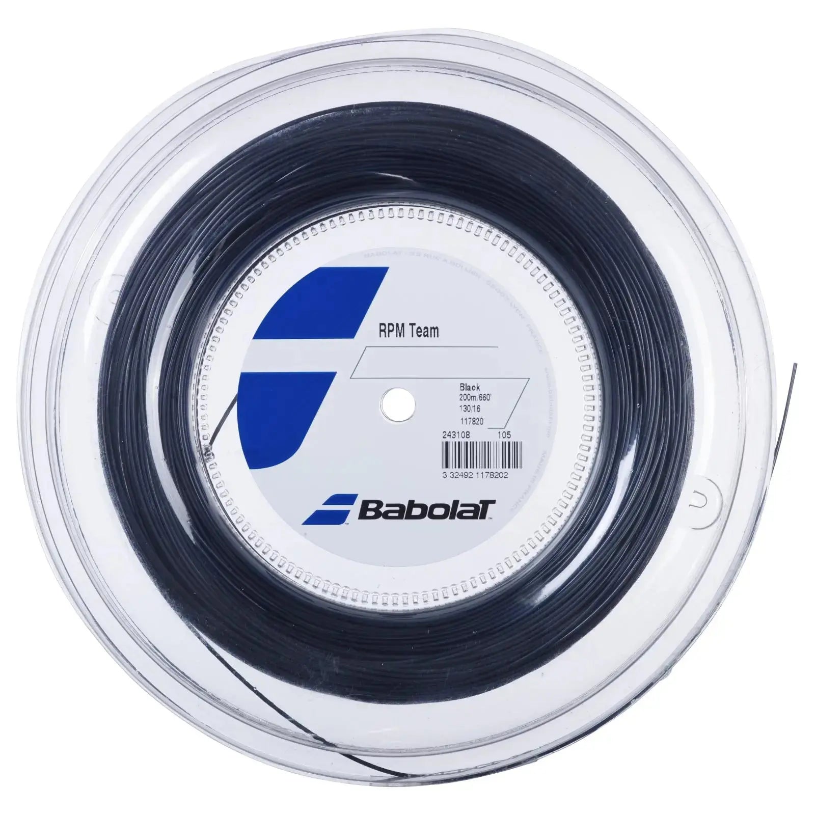 Babolat Tennis String RPM Team 200M - 1.30 (16) - Black