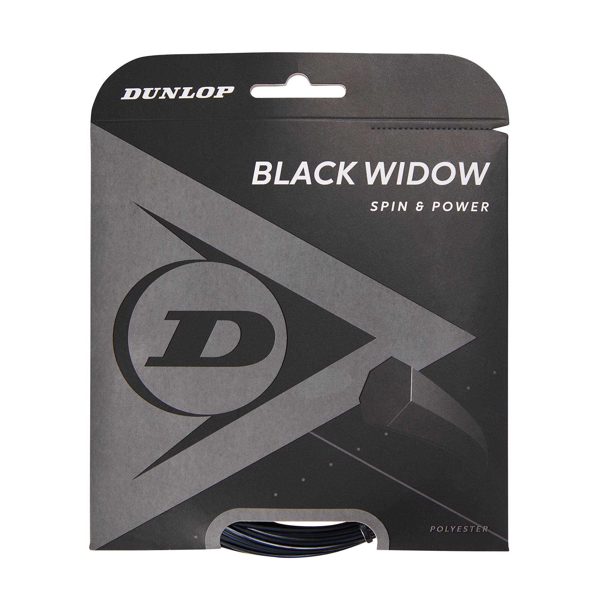 Dunlop Tennis String Black Widow 16G Set - Polyester - Shaped
