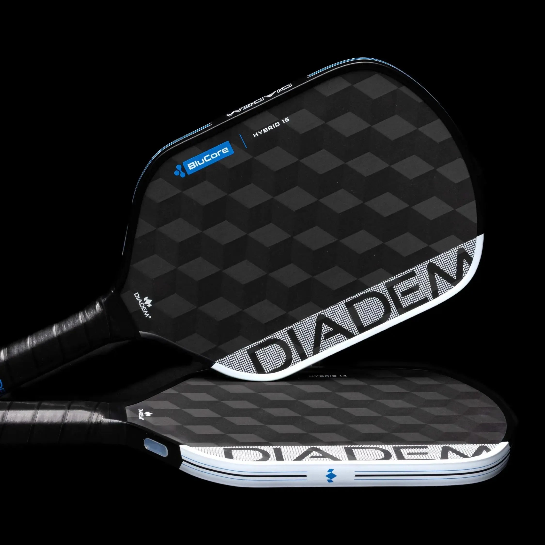 Diadem Pickleball Paddle Edge Blucore 14mm Hybrid Shape - Black