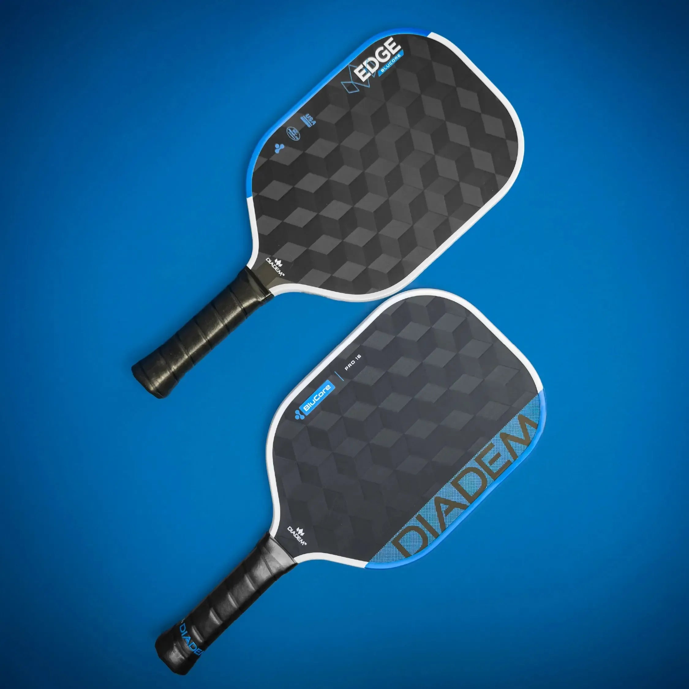 Diadem Pickleball Paddle Edge Blucore 16mm Pro Shape - Blue