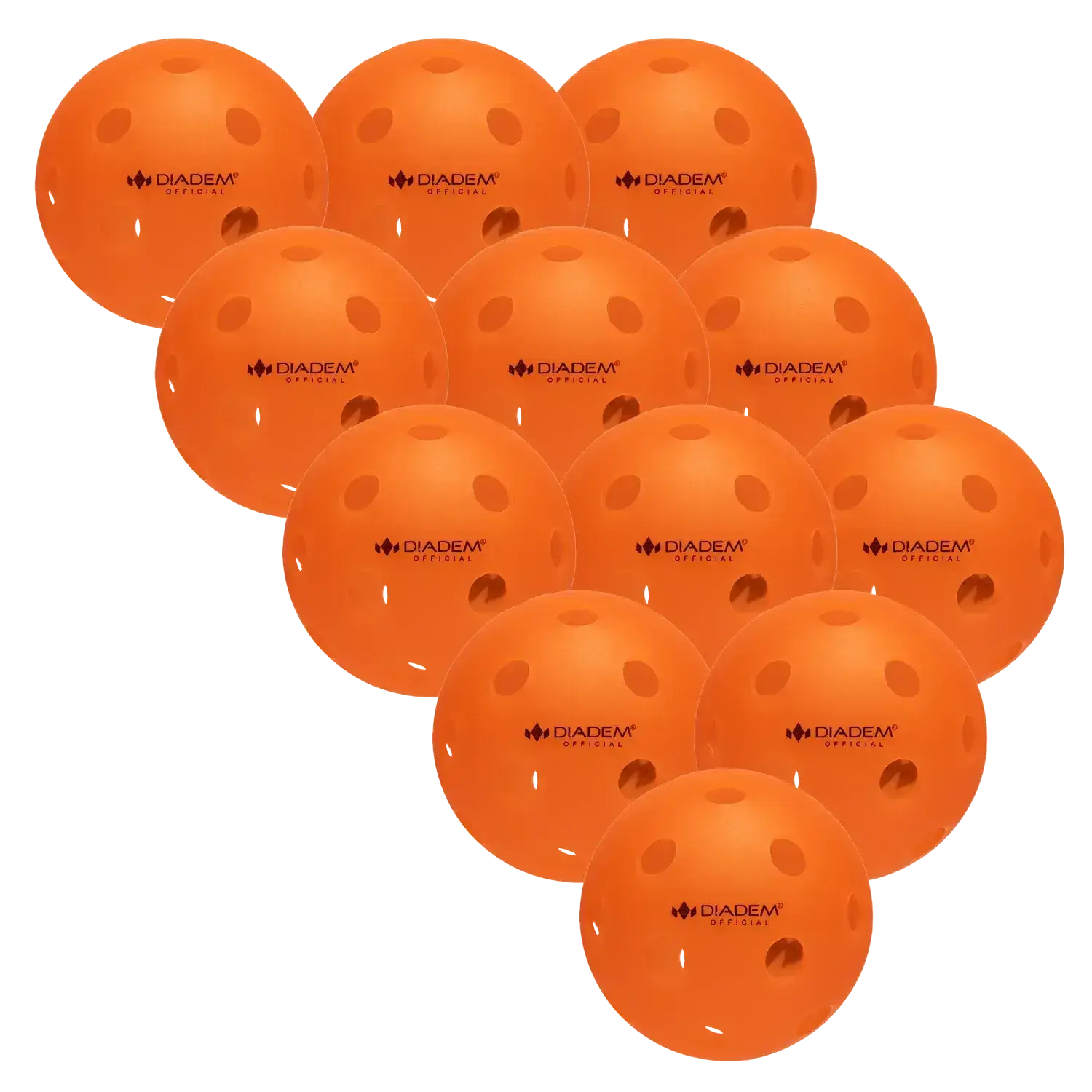 Diedem Official Pickleball Indoor Ball - 12 Pk Orange