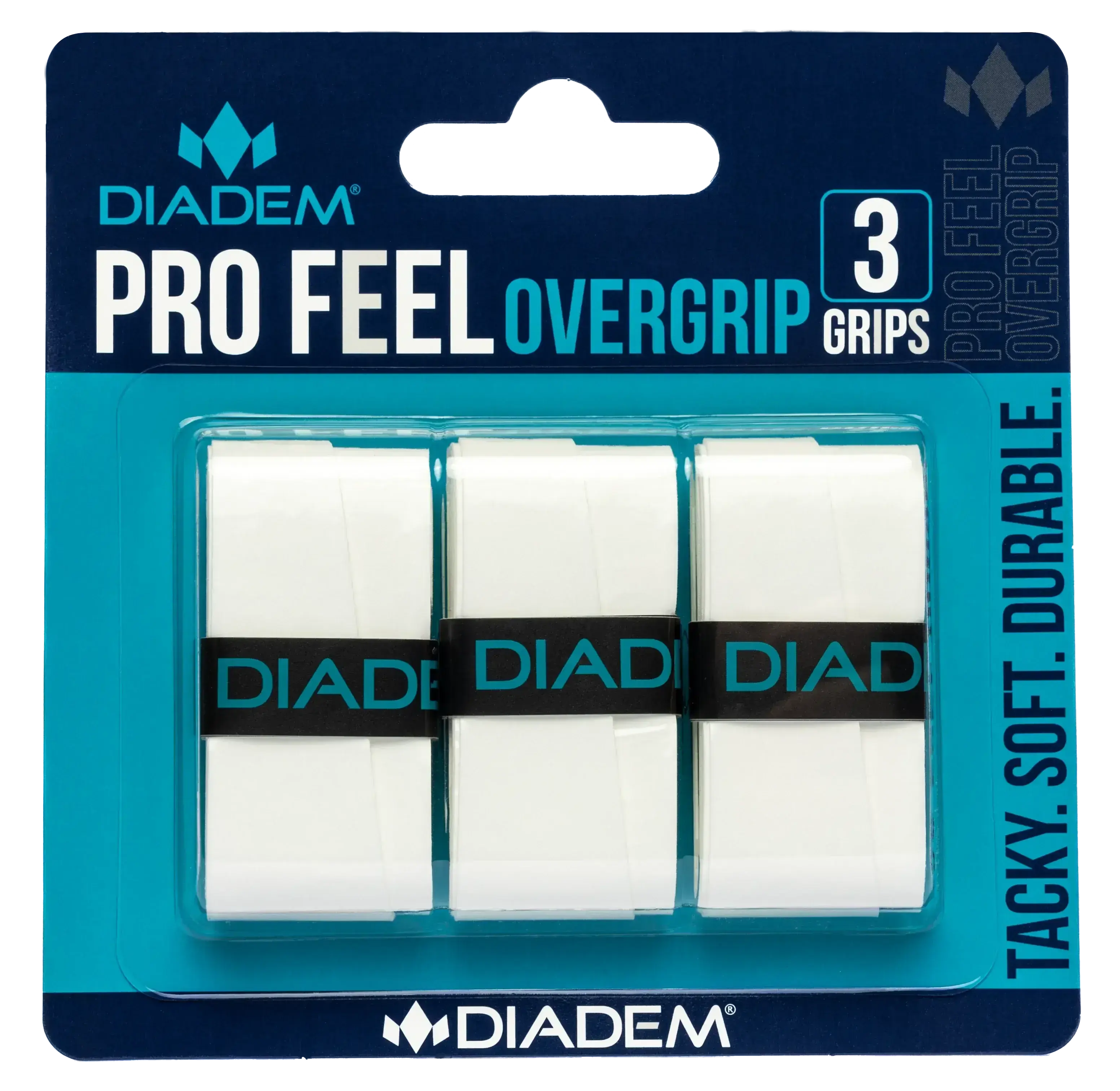 Diedem Pickleball Paddle Grip Pro Feel Grip 3-Pk White