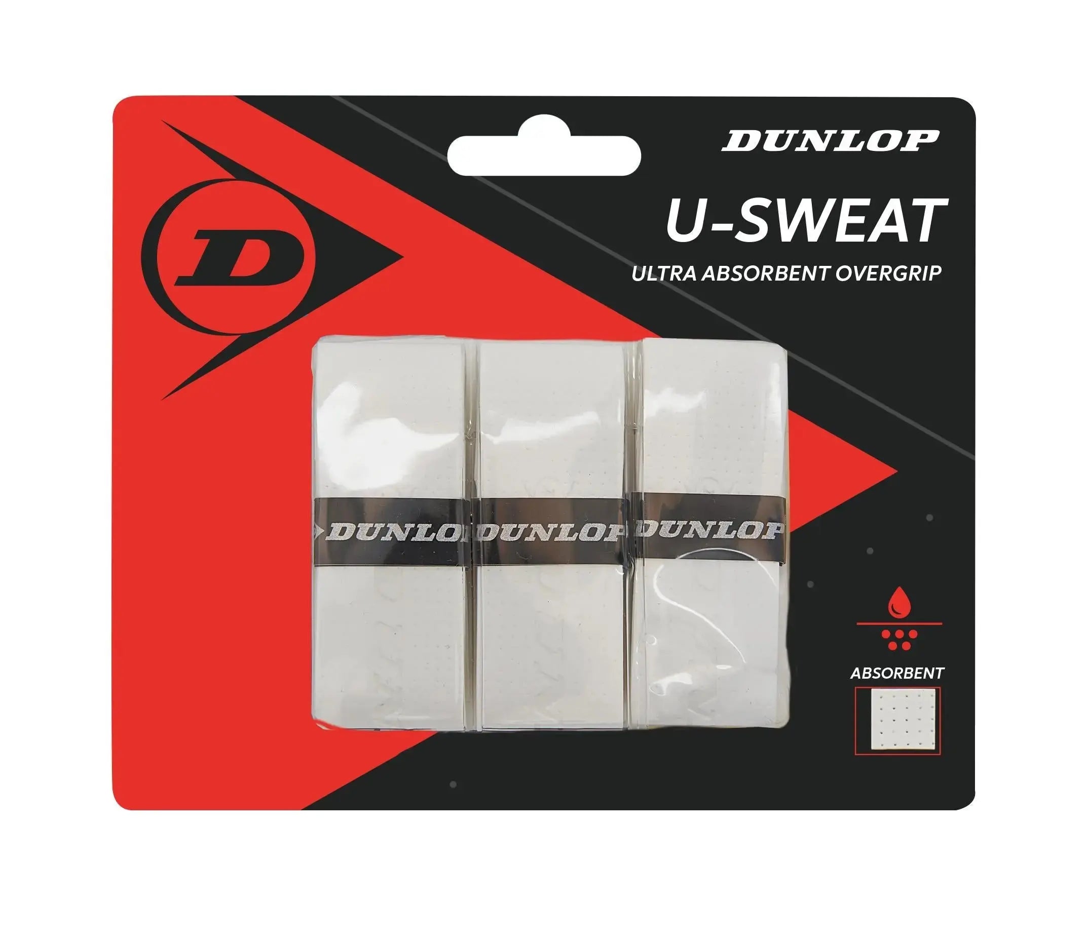 Dunlop Over Grip U-Sweat White 3-Pack - Absorbant