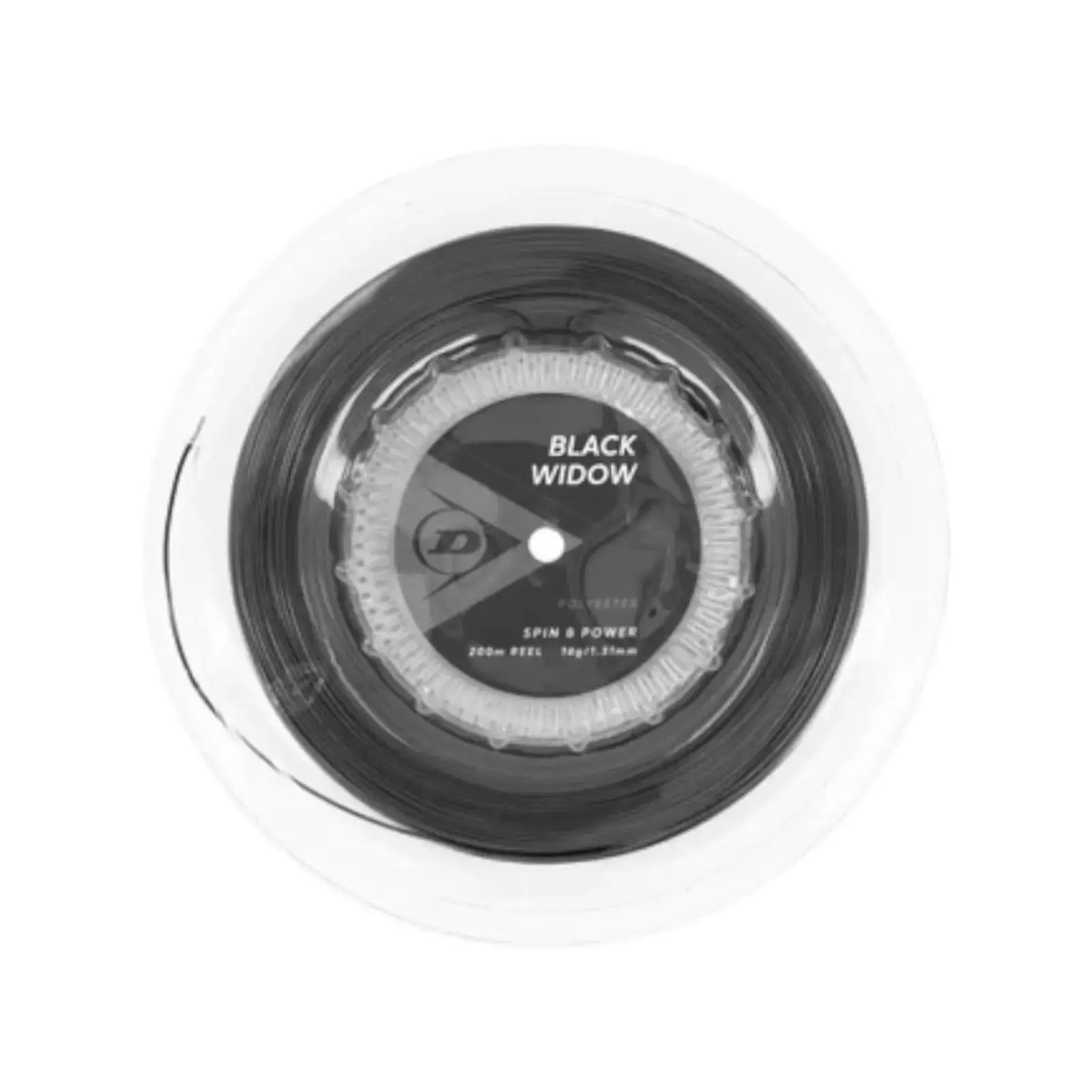 Dunlop Tennis String Black Widow 16G 200M Reel Black - Polyester - Shaped