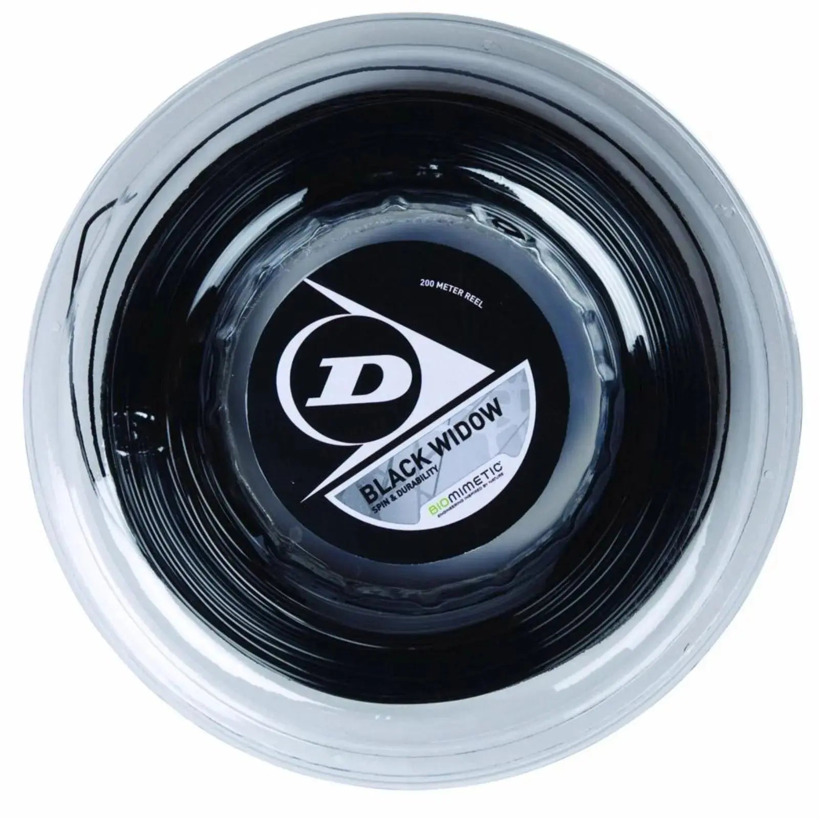 Dunlop Tennis String Black Widow 18G 200M Reel Black - Polyester - Shaped