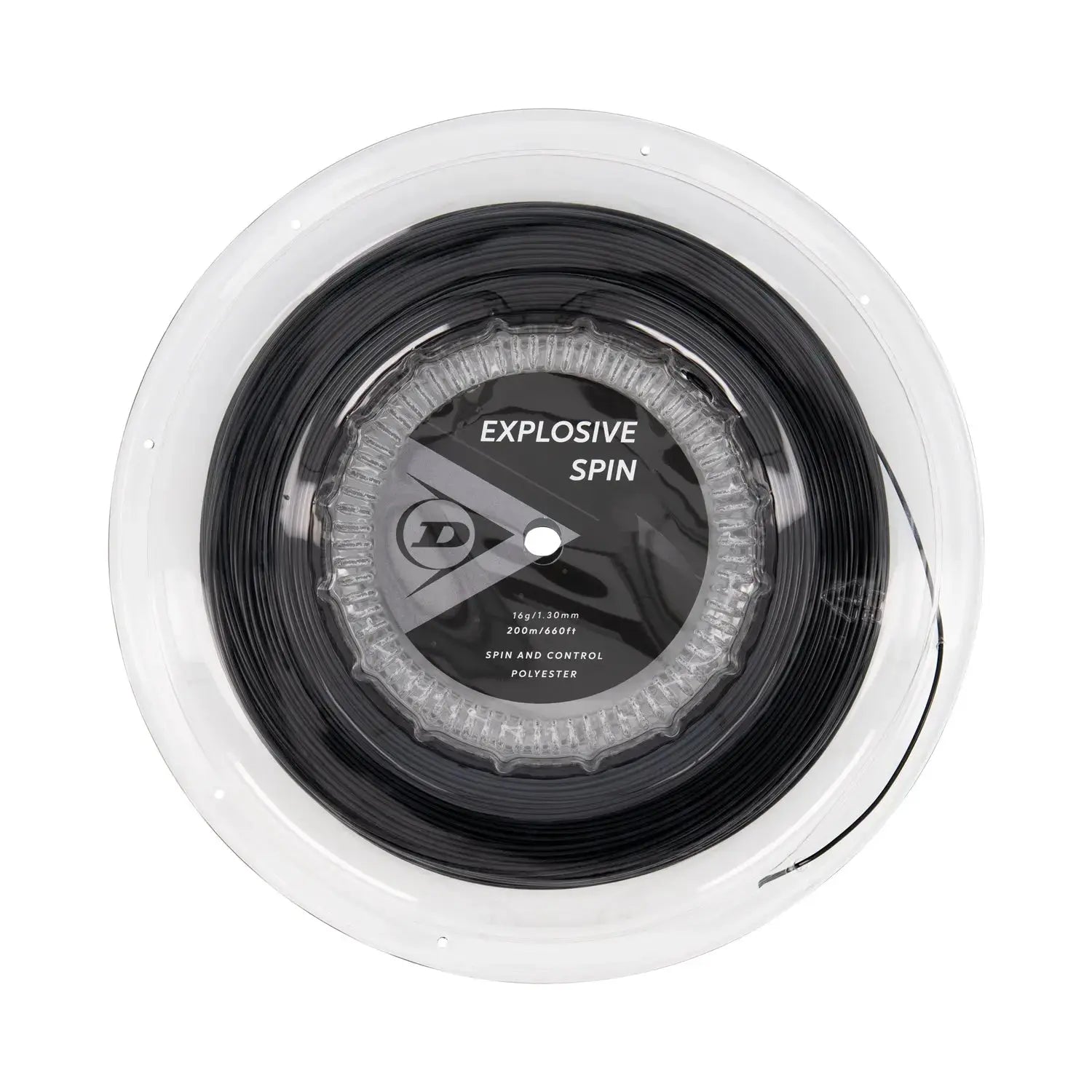 Dunlop Tennis String Explosive Spin 16G 200M Reel Black - Polyester - Shaped