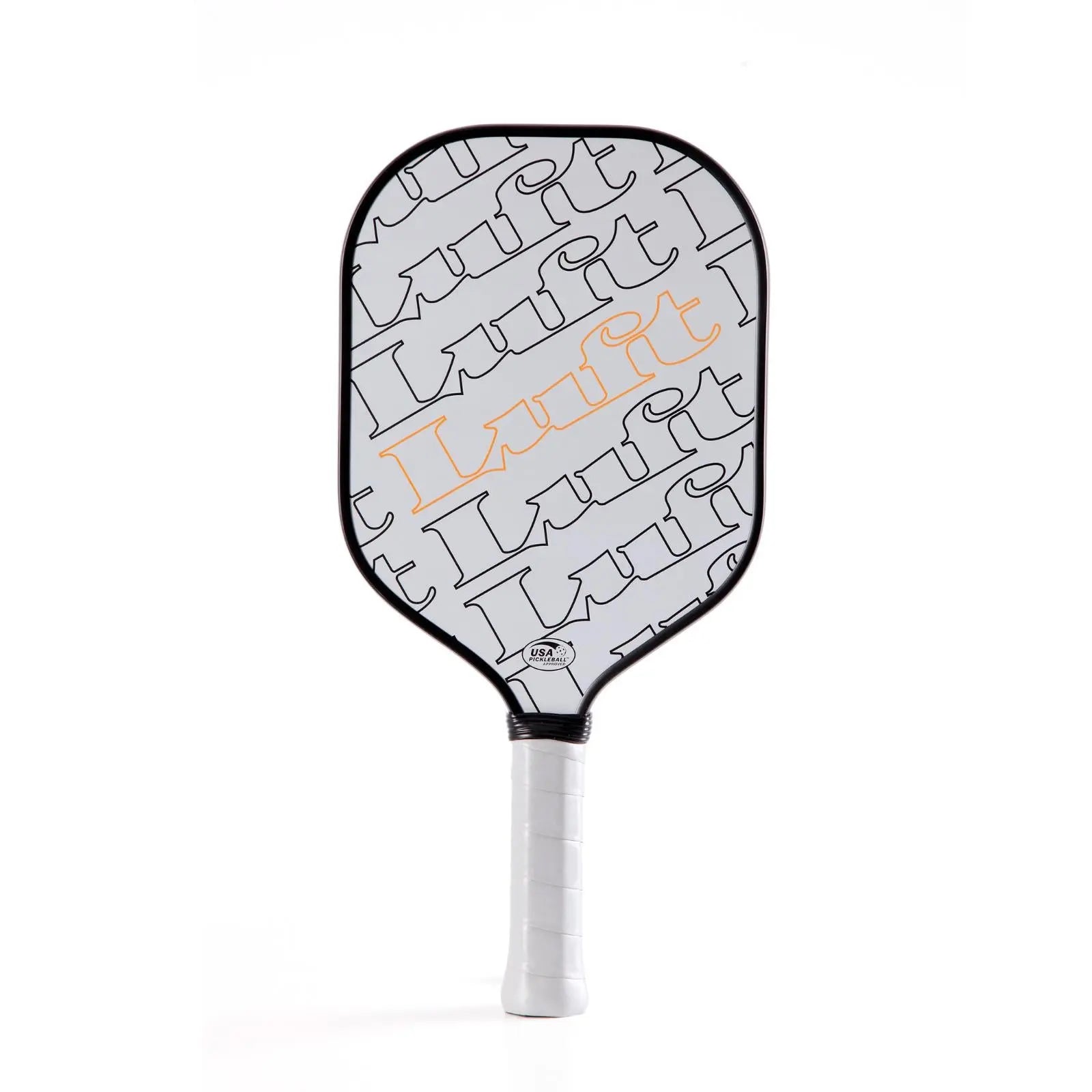 Luft Pickleball Paddle Reflex with white Carbon+ sand spray surface, black trim, and white grip.