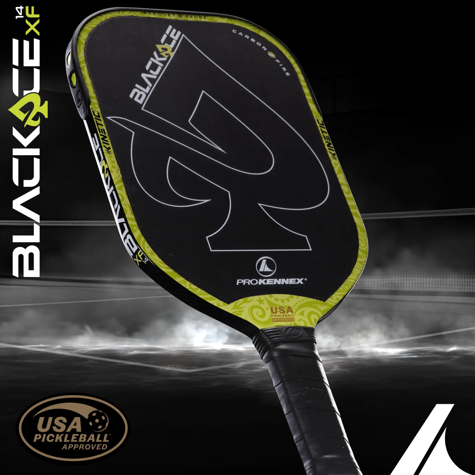 Pro Kennex Pickleball Paddel Kinetic Black Ace XF 14 - Green Yellow (225g)