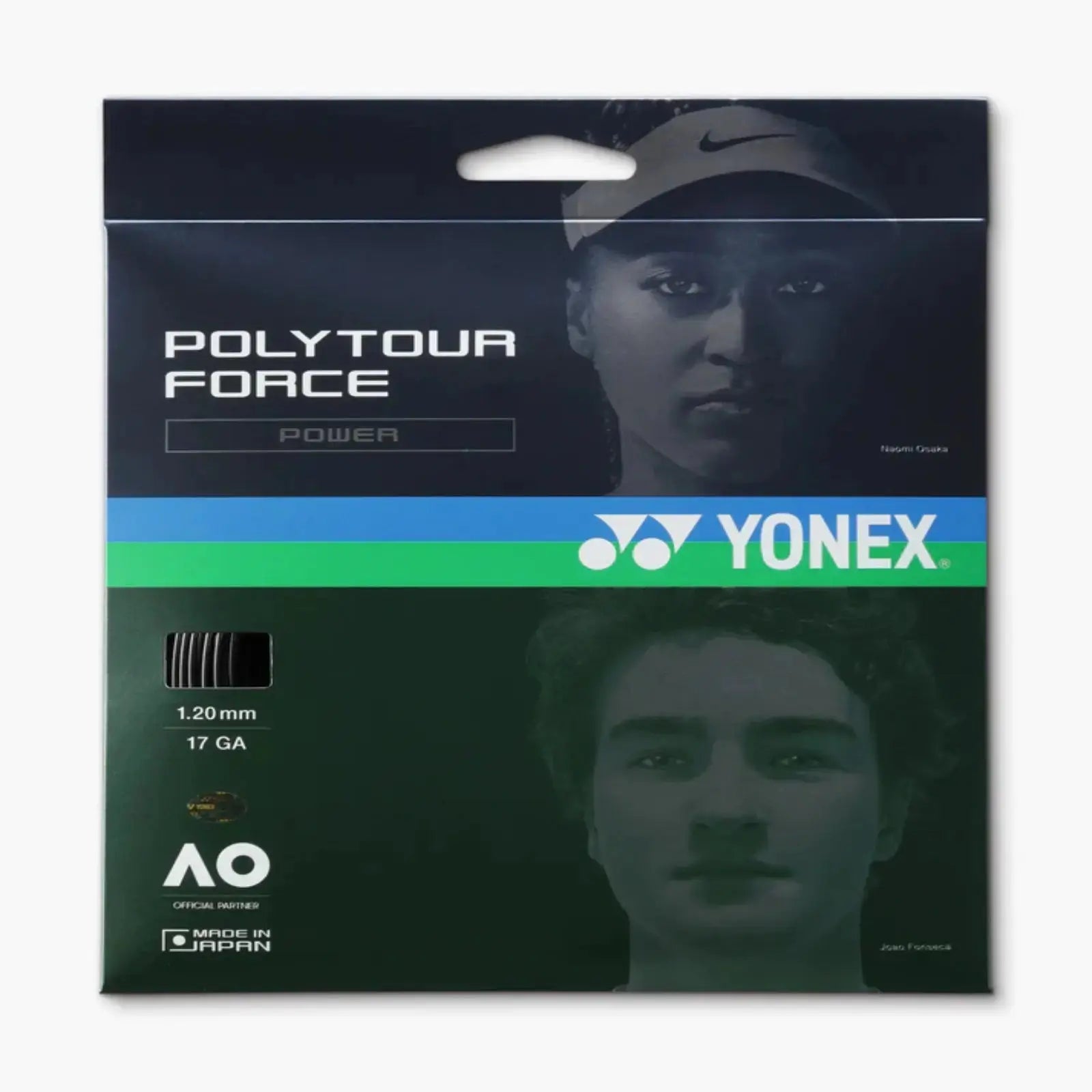 Yonex Polytour Force Power 1.25 16L GA Tennis String Set-Black