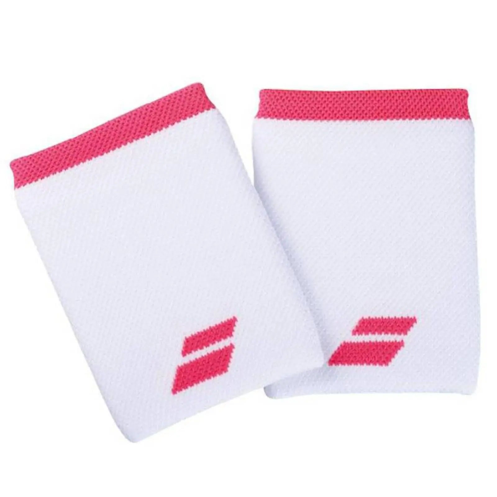 Babolat Logo Wristband Jumbo - White/Pink - 2 Pack