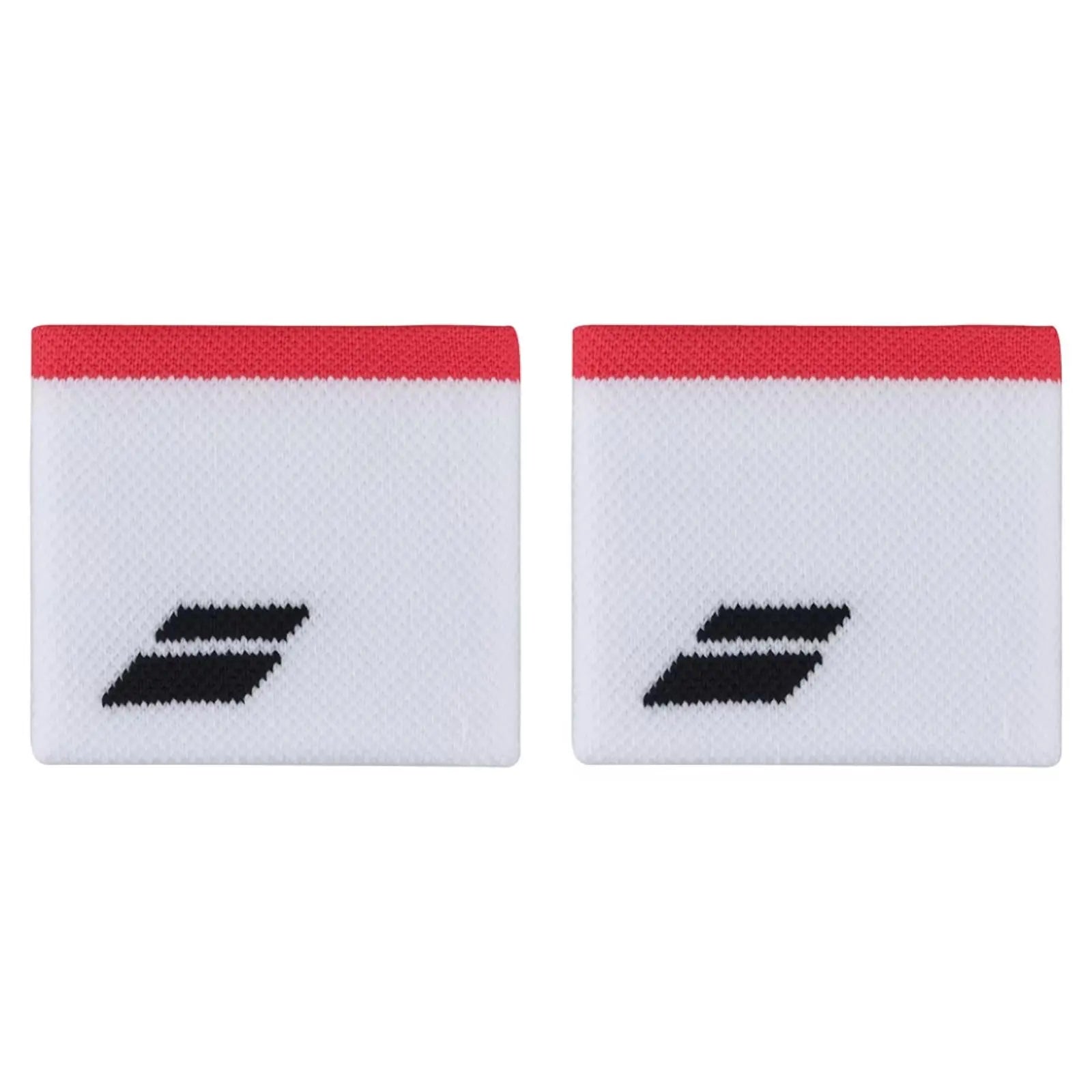 Babolat Logo Wristband - White/Strike Red - 2 Pack