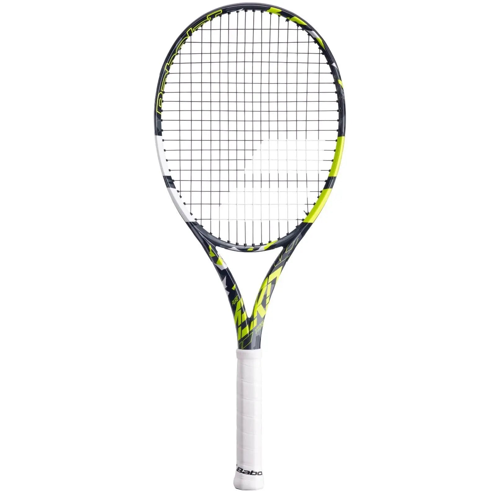 Babolat Pure Aero Team tennis racquet, black, yellow, and white with a white grip.