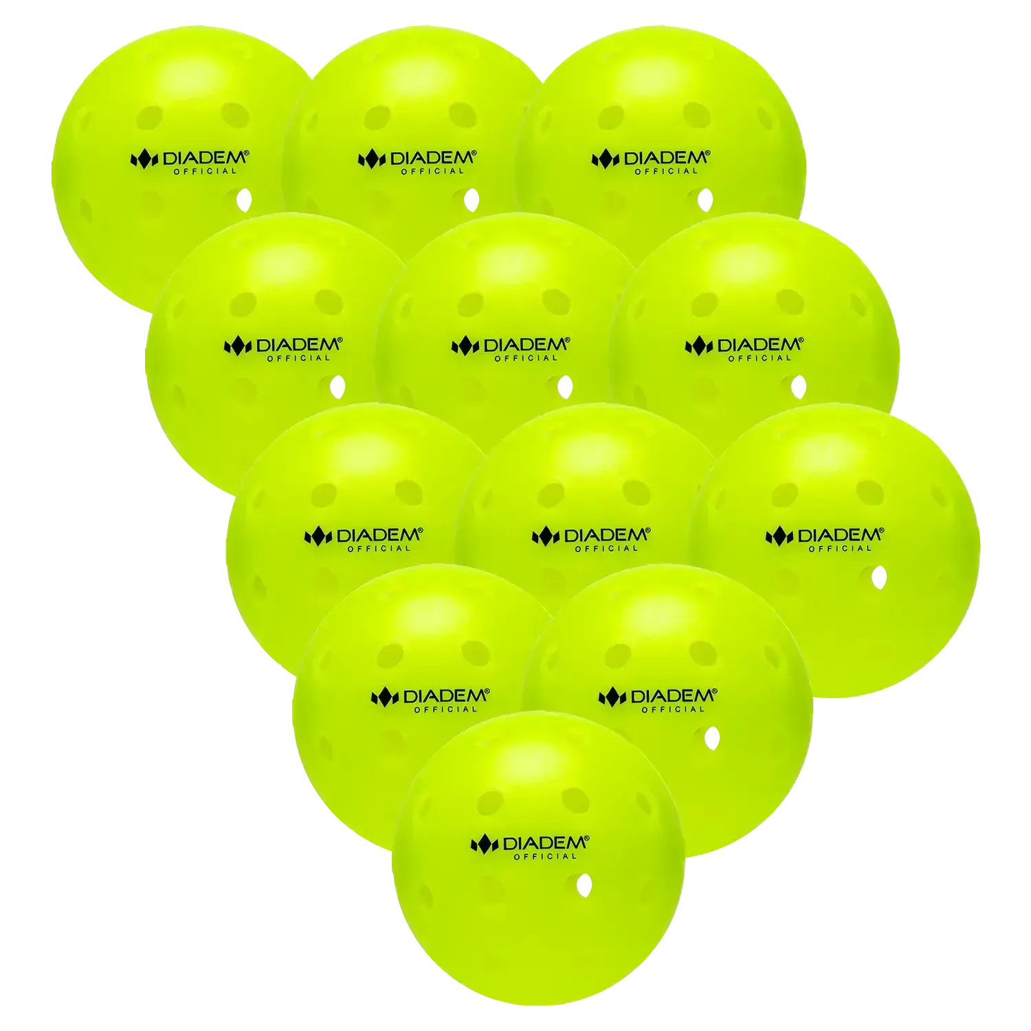 Diedem Official Pickleball Outdoor Ball - 12 Pk Neon