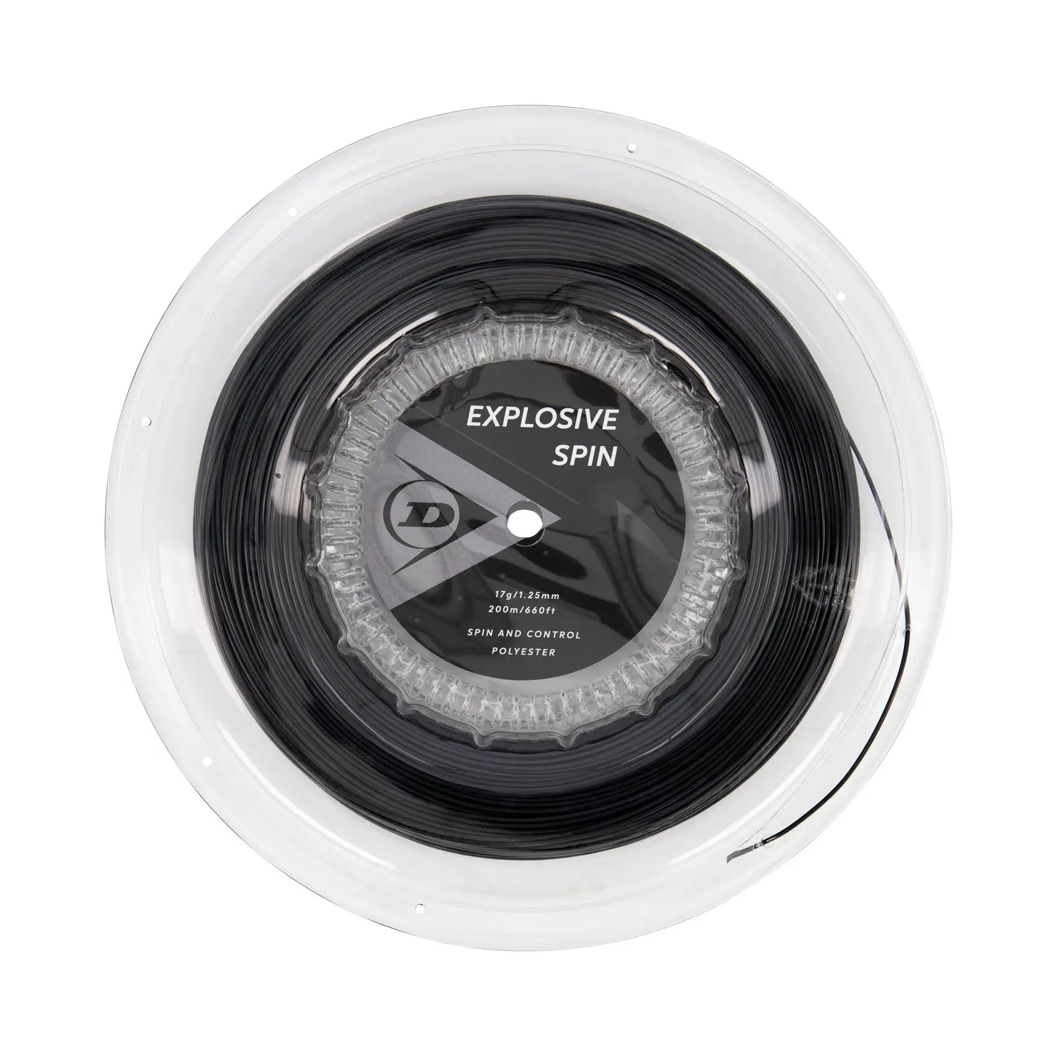 Dunlop Tennis String Explosive Spin 17G 200M Reel Black - Polyester - Shaped