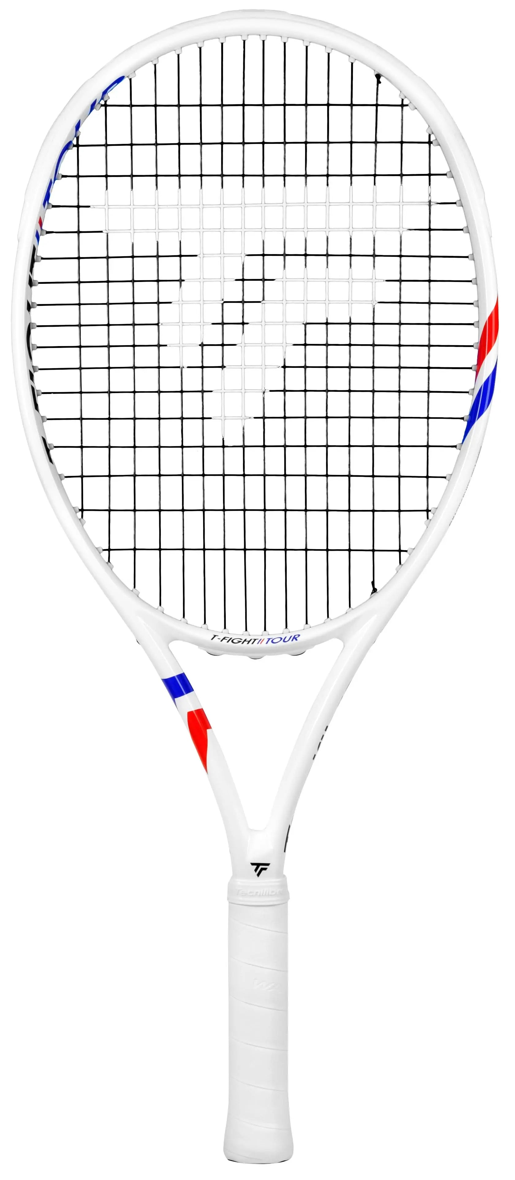 White Tecnifibre Junior TFight 26 tennis racquet with red and blue accents.