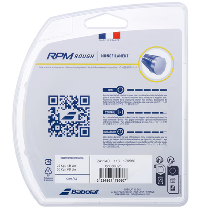 Babolat Tennis String RPM Rough 12M - 1.25 (17) - Yellow