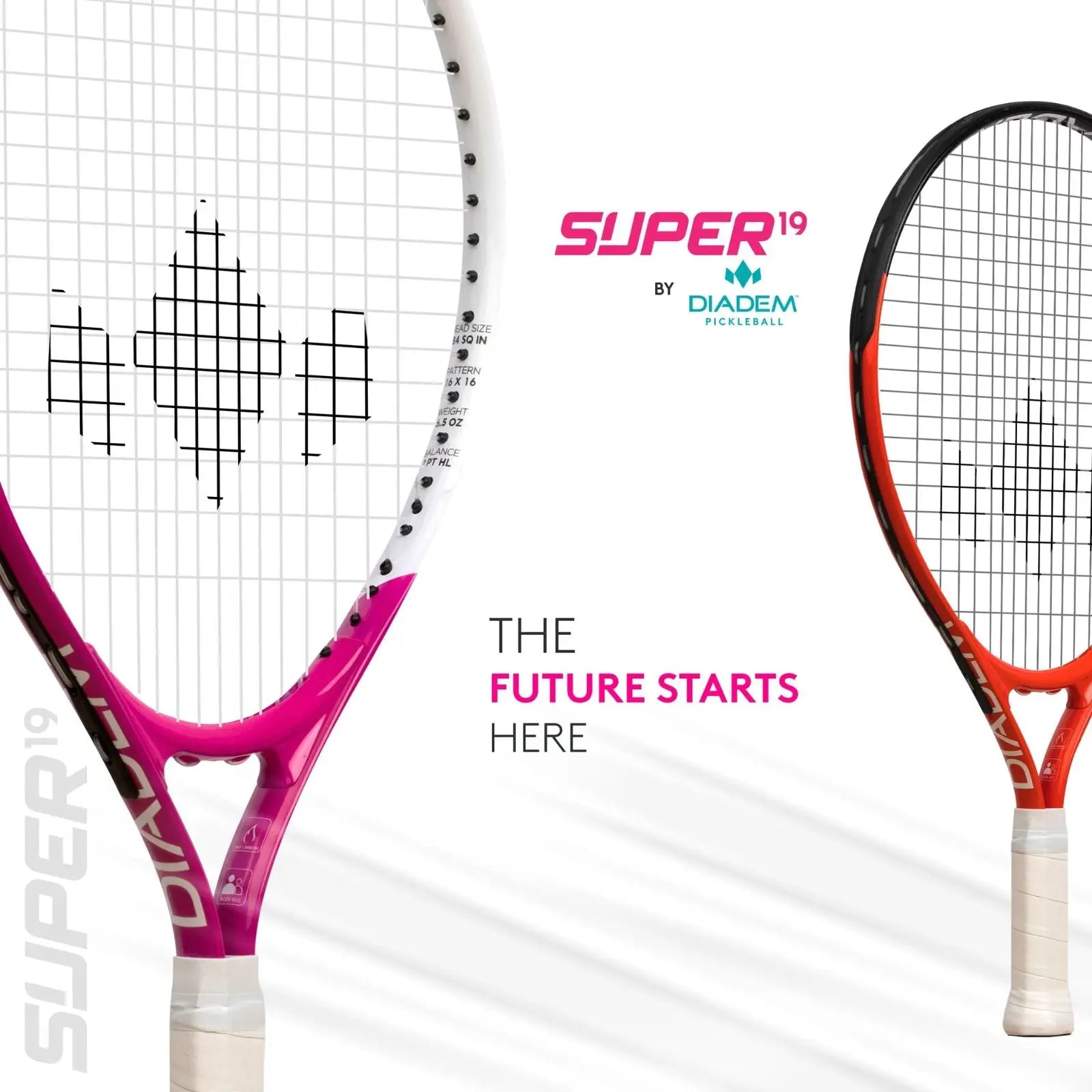 Diadem Junior Tennis Racquet Super 19 Pink
