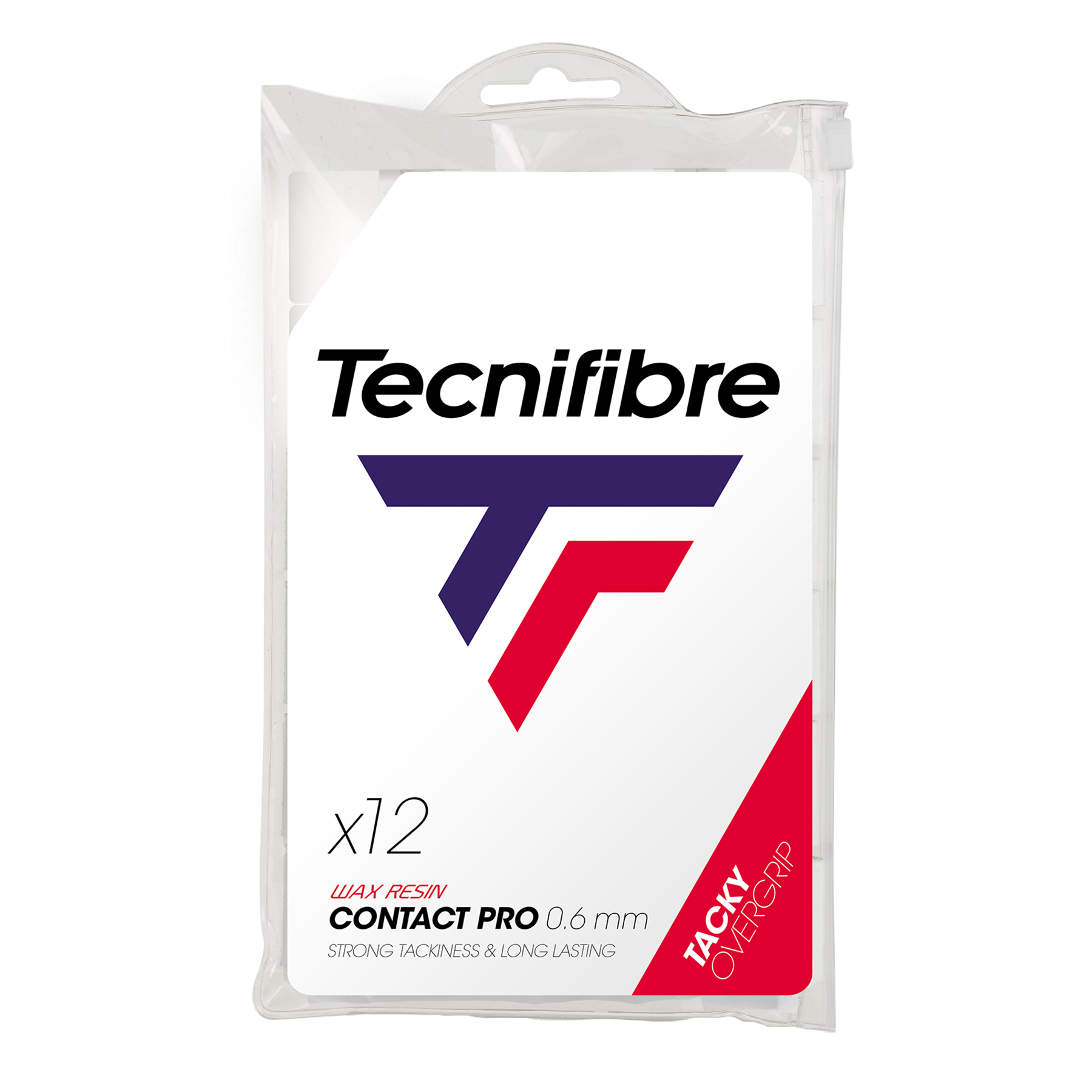 Tecnifibre Over Grip Contact PRO- Wax Resin 0.6Mm-12 Pack - White
