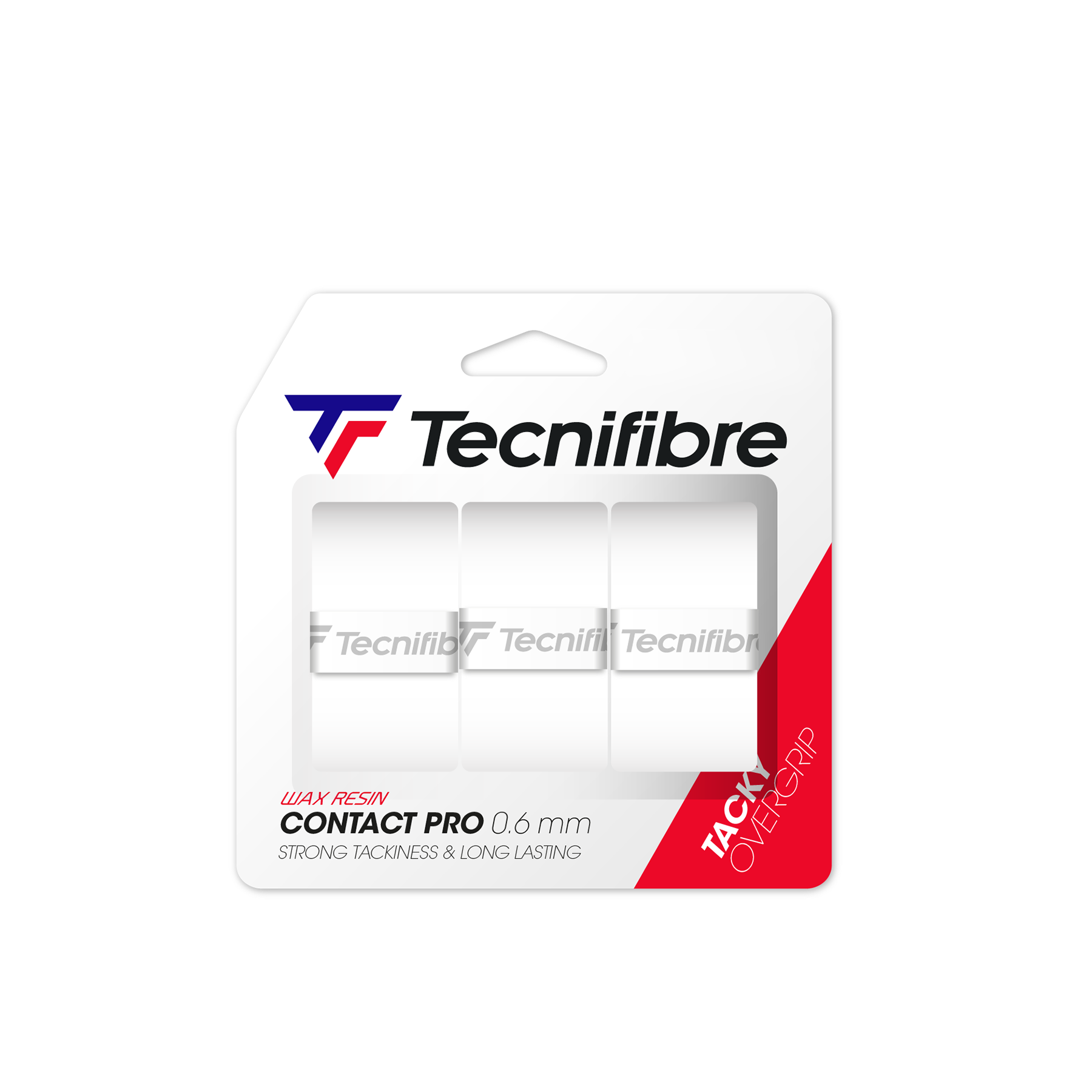 Tecnifibre Over Grip Contact Soft- Wax Resin 0.6Mm-3 Pack - White