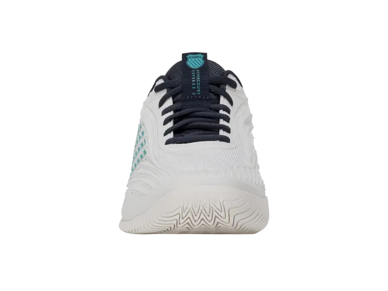 KSwiss Men's Tennis Shoes Hypercourt Express 3 - All Court Wide - Blanc /Carbon/Baltic
