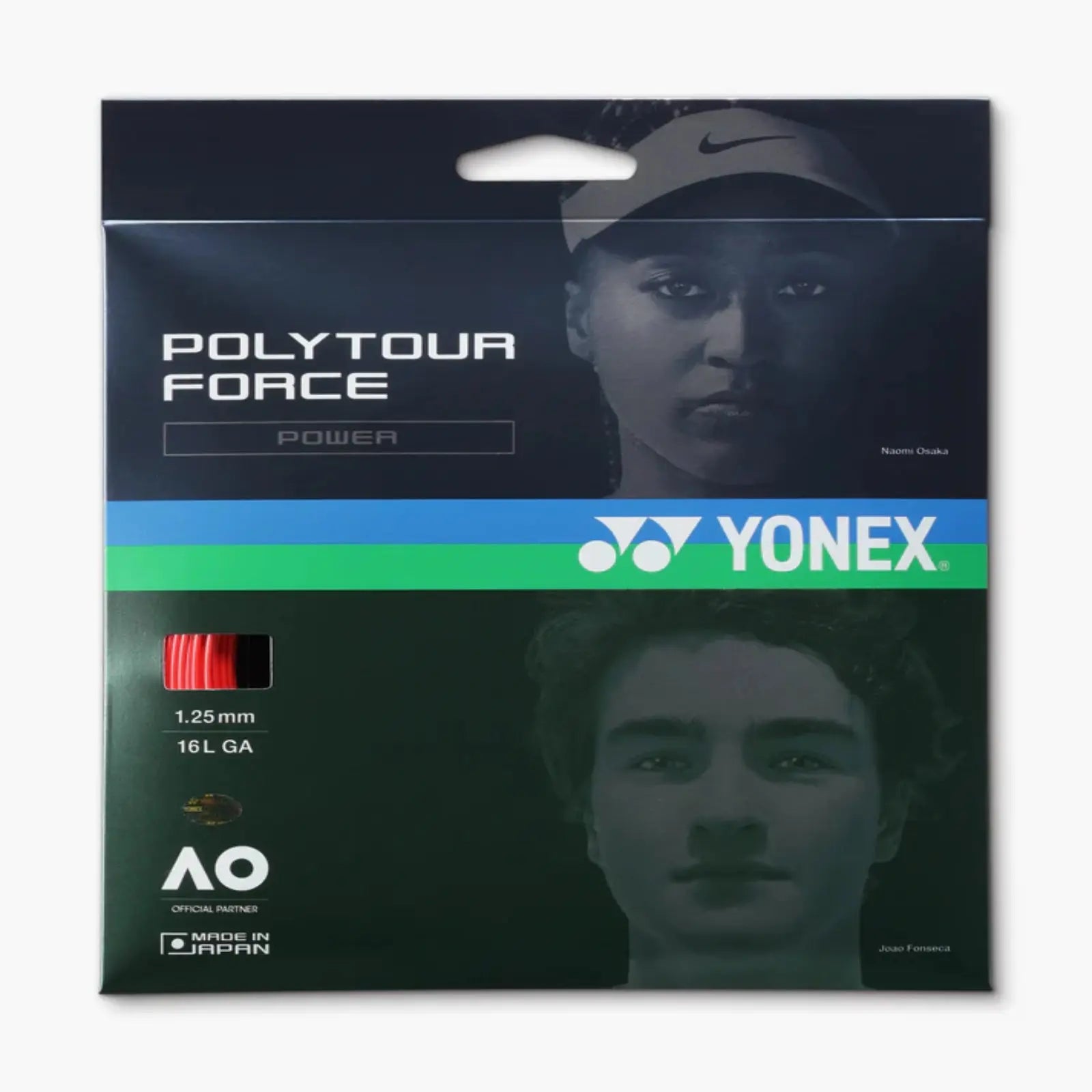 Yonex Poly Tour Force 125 Tennis String Set-Bright Red