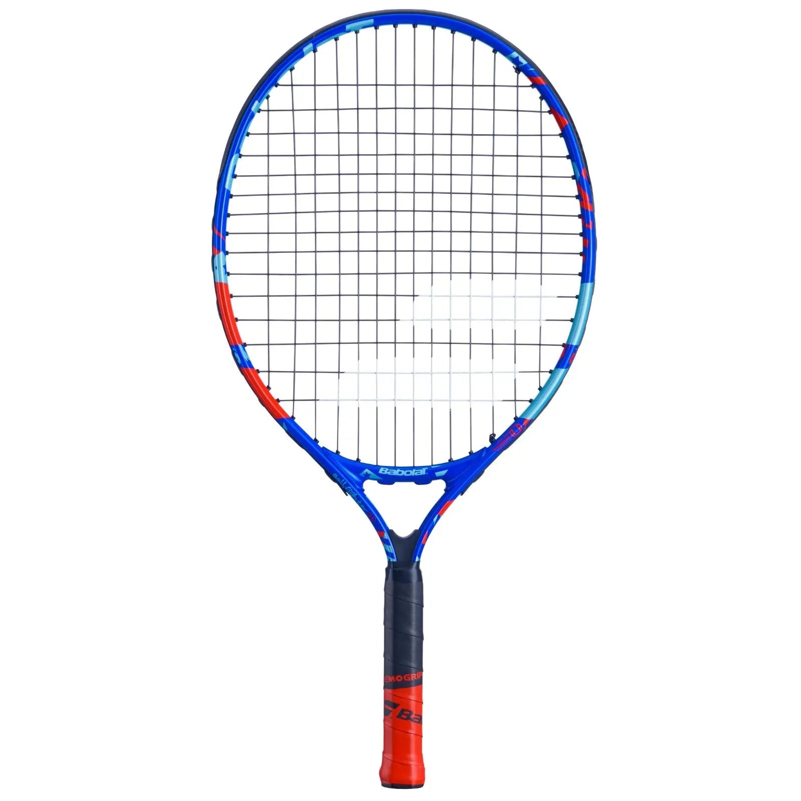 Babolat Ballfighter 21 junior tennis racquet, blue frame with red and light blue accents, black grip.