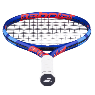 Babolat Junior Tennis Racquet Drive Jr 23, blue and red with white grip, angled view.