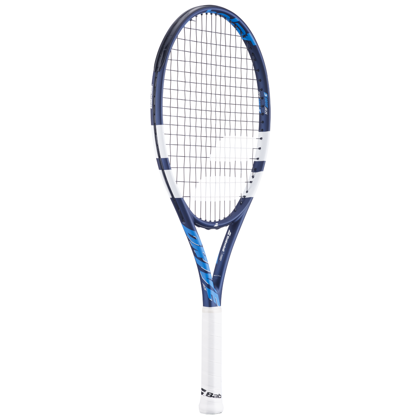 Babolat Junior Tennis Racquet Drive Jr 25, blue and white with a white grip.