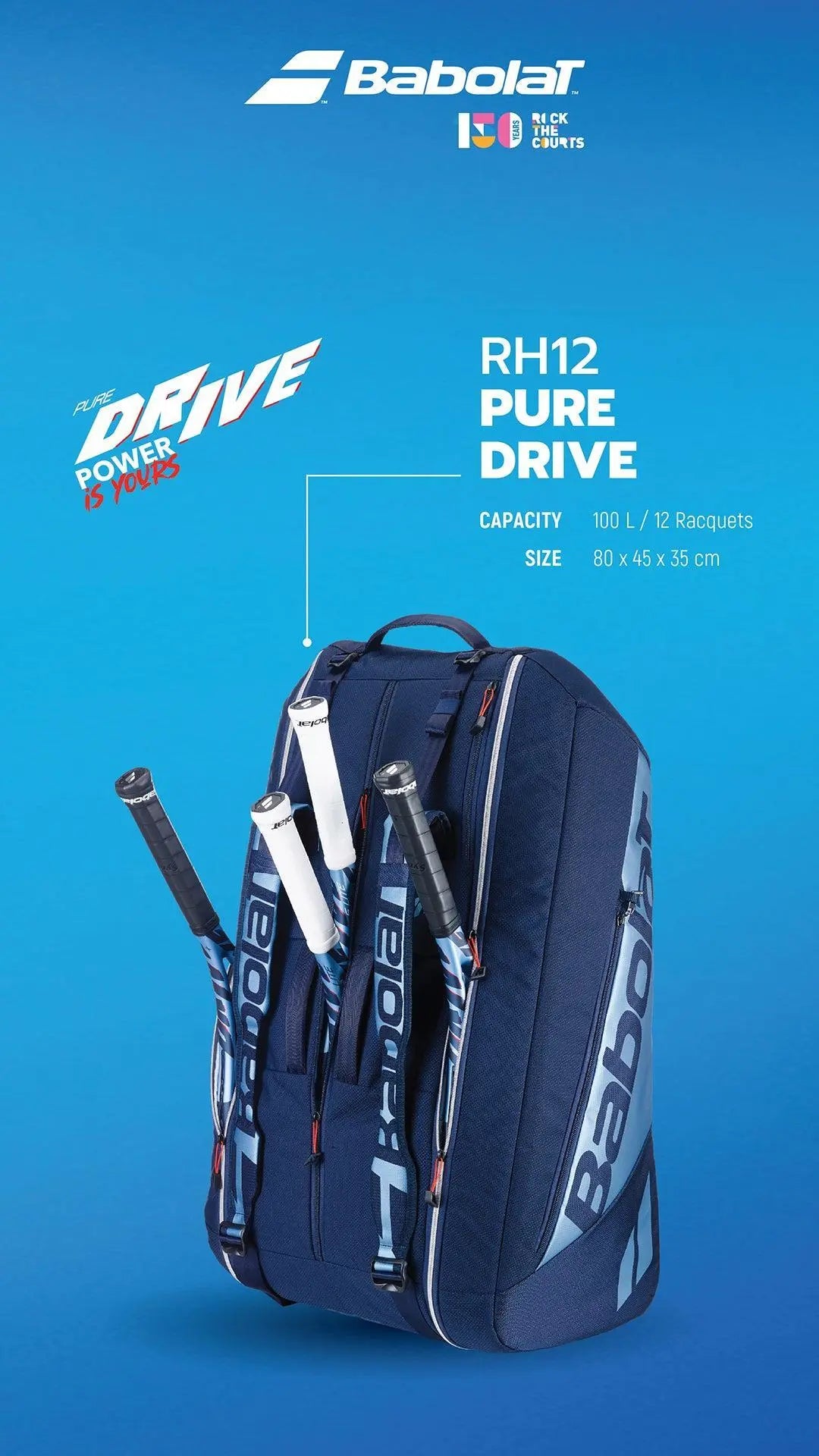 BABOLAT TENNIS BAG PURE DRIVE 12 RACQUETS – Sturdy Racquets