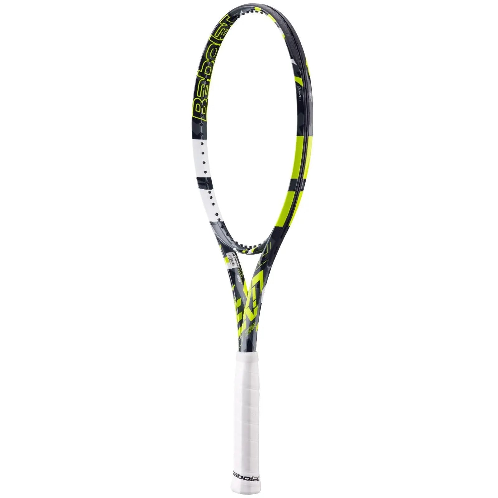 Babolat Pure Aero Team tennis racquet, black and neon yellow with white grip, 285g.