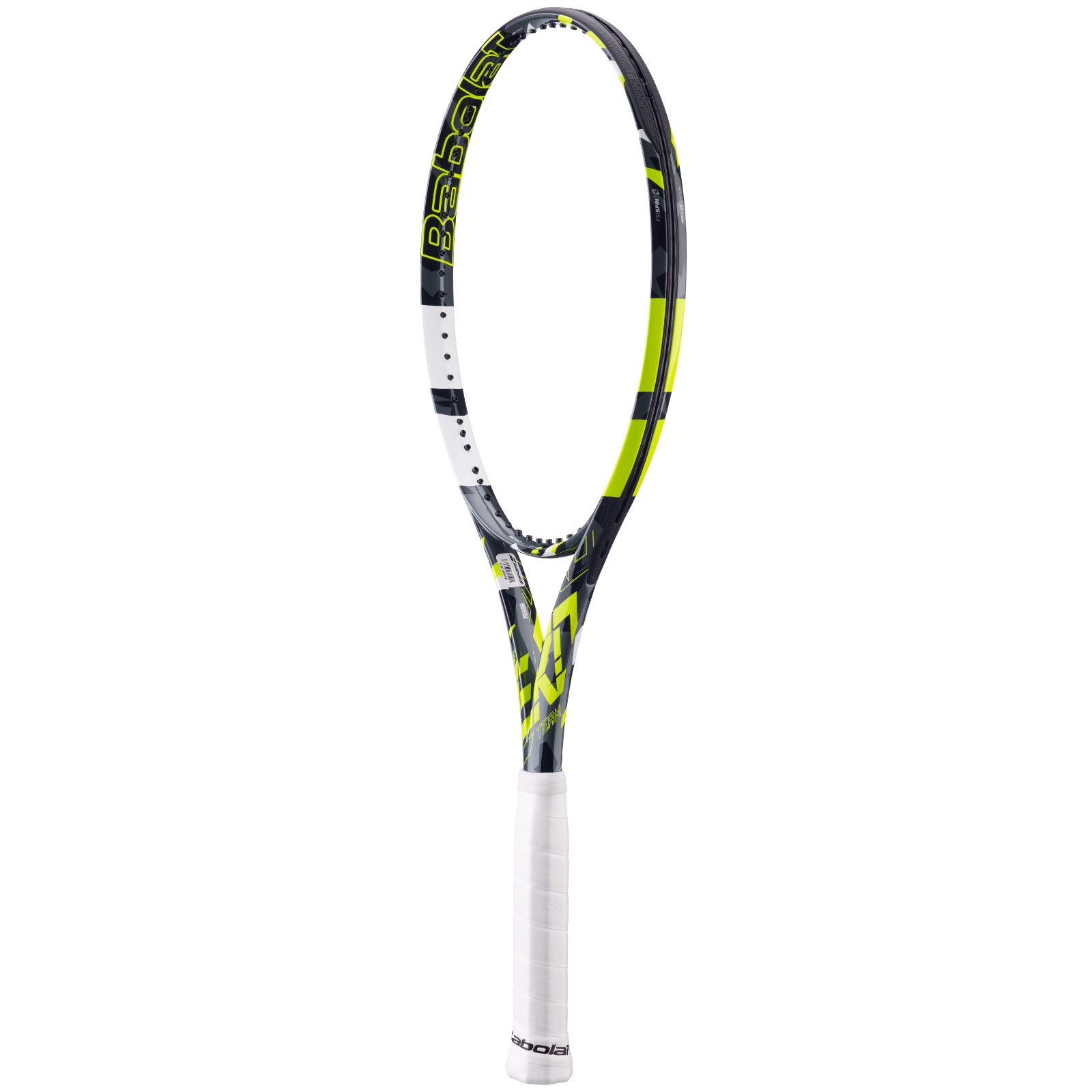 Babolat Pure Aero Team tennis racquet, black and neon yellow with white grip, 285g.