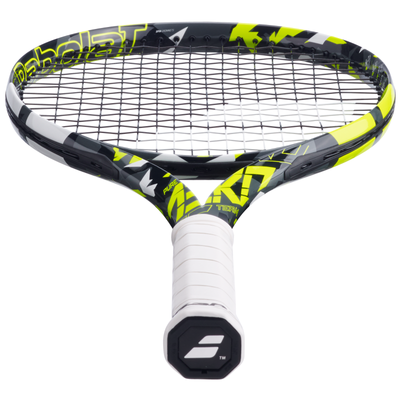 Babolat Pure Aero Team tennis racquet (285g) with black, yellow, and white aerodynamic frame, white grip.