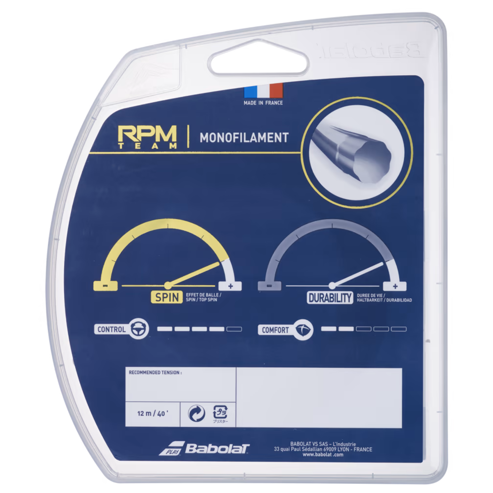 Babolat Tennis String RPM Team 12M - 1.30 (16) - Blue