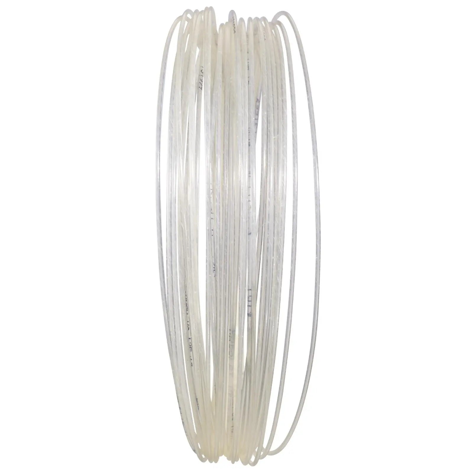 Coiled Babolat Touch VS 1.25 natural gut tennis string in a translucent, light beige color.