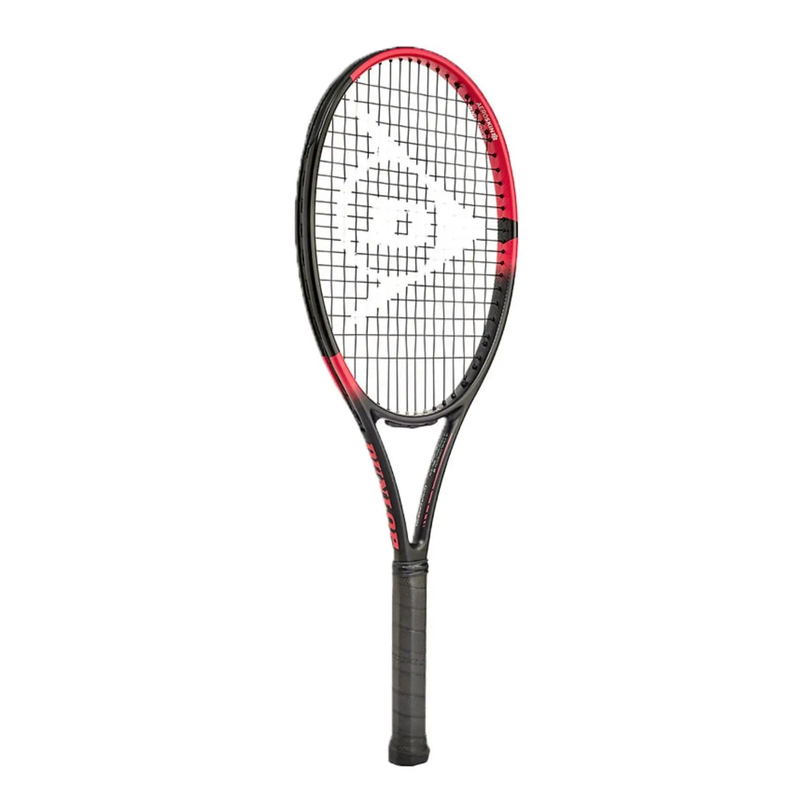 Dunlop Team 285 tennis racquet with a black frame, red accents, and black strings.