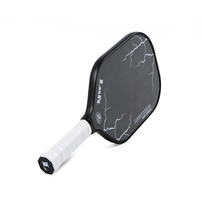 Luft Lightning 225g pickleball paddle, black with white lightning design and white grip.