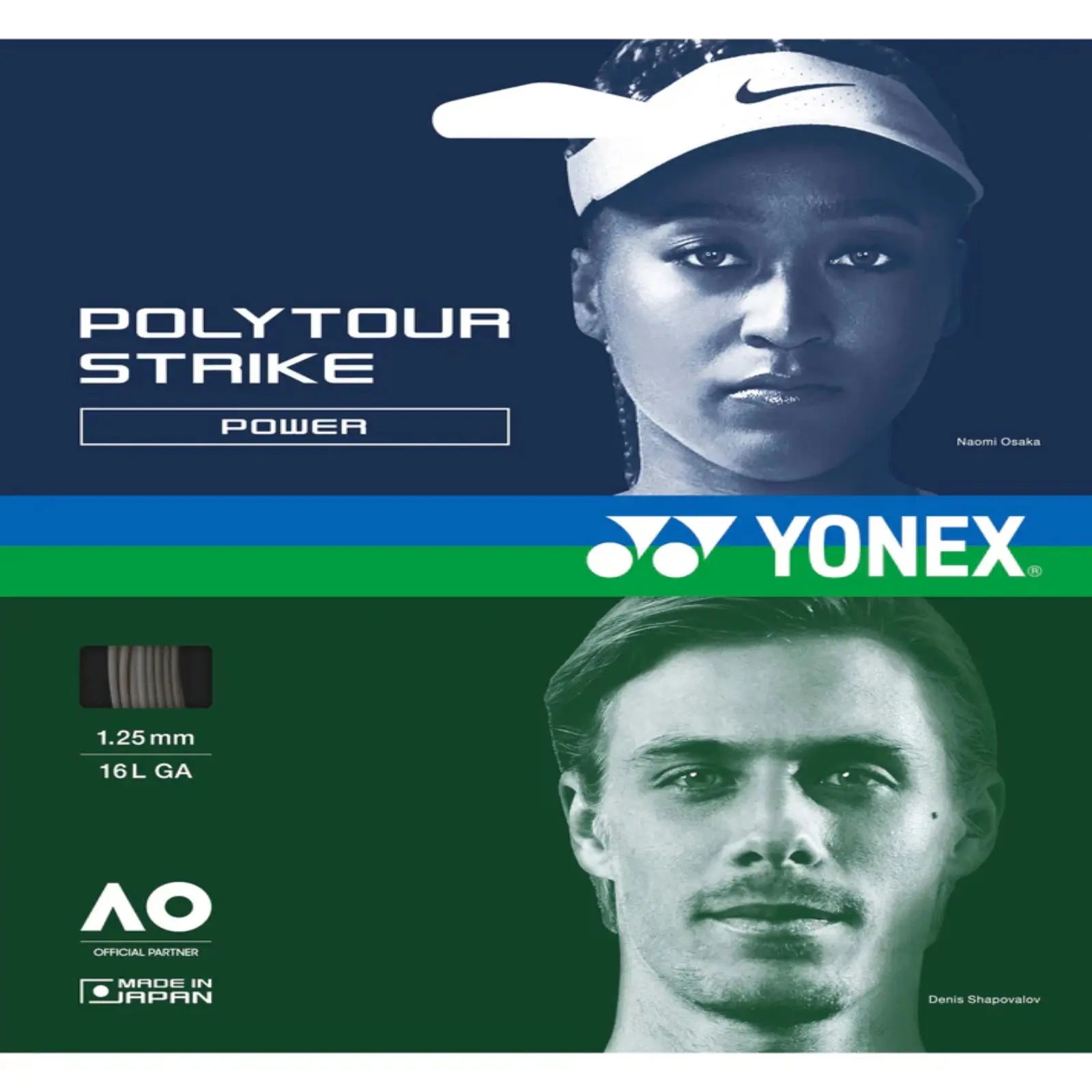 Yonex Tour Strike 1.25 Tennis String Set-Iron Grey