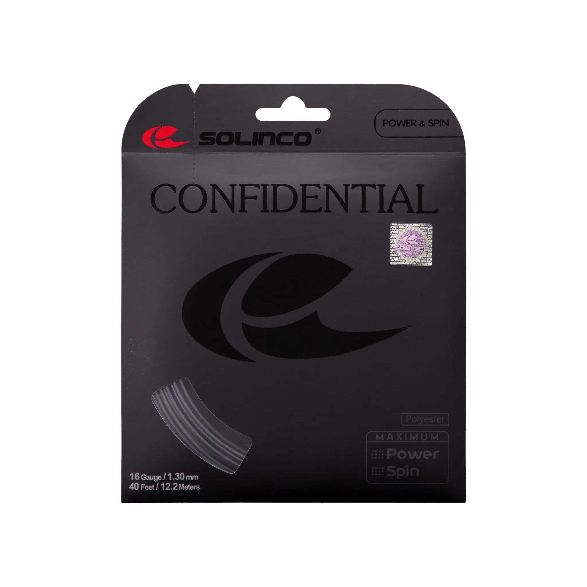 Solinco Confidential Tennis String Set 1.3mm 16 Gauge - Black