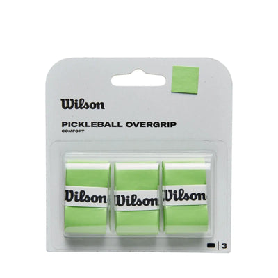 Wilson Pickleball Overgrip 3-pack in bright green, packaged with "Wilson" branding.