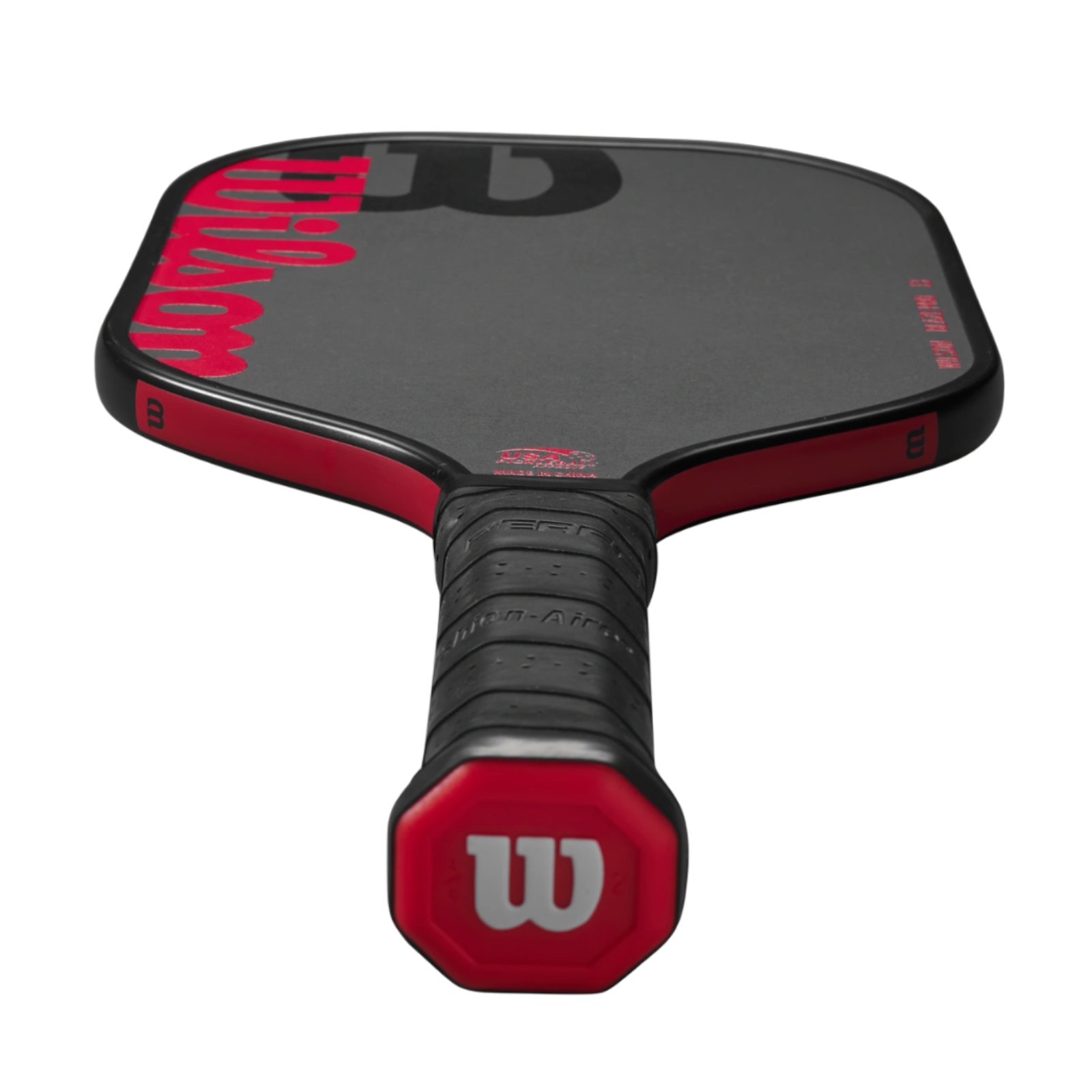 Wilson Blaze PRO 13mm pickleball paddle, black with bold red Wilson logo and trim.