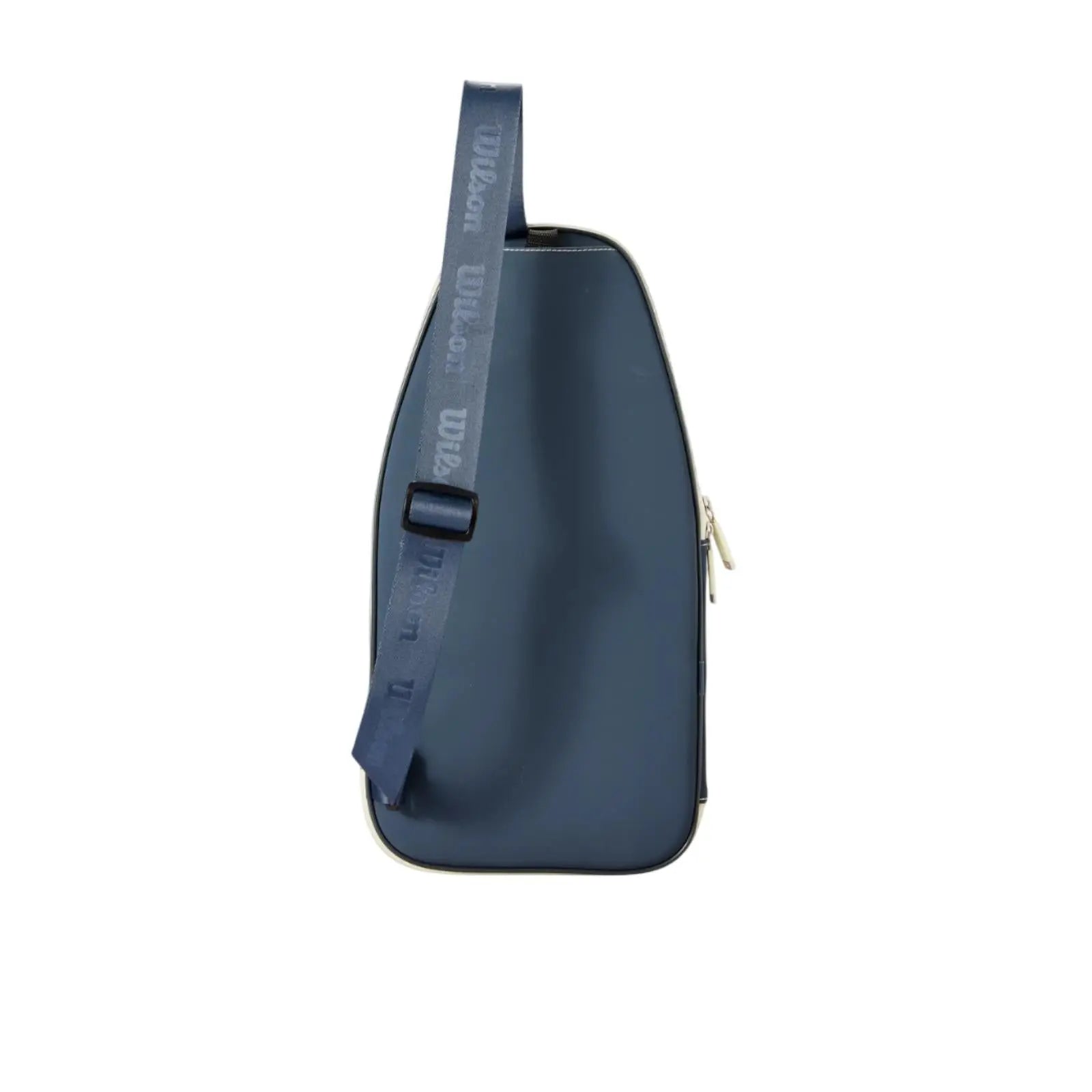 Wilson pickleball paddle full cover in navy blue with a gold zipper and branded shoulder strap.