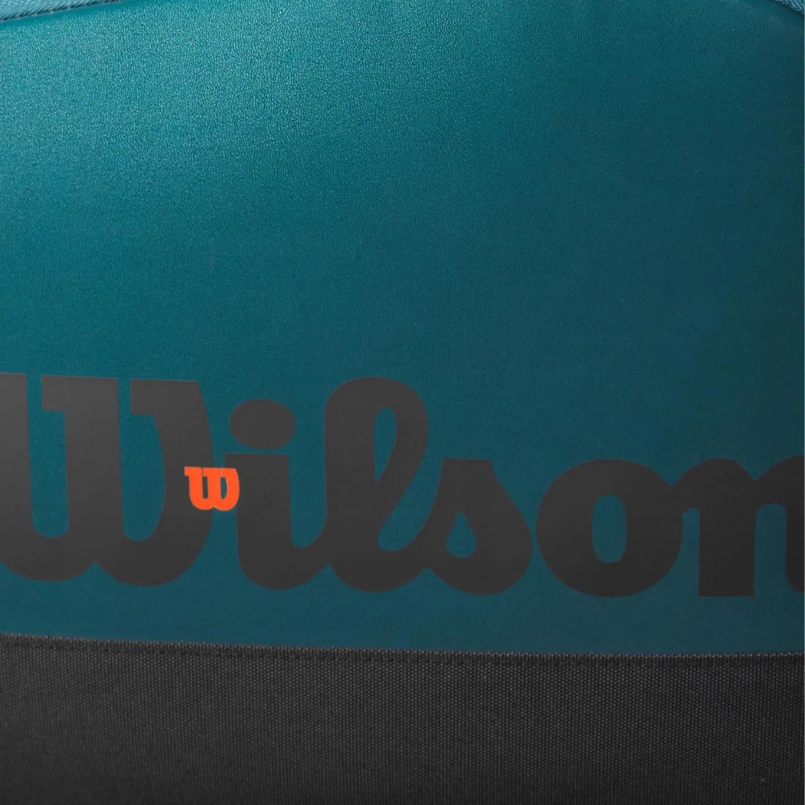 Wilson Blade Super Tour 9 Racquets V9 tennis bag in emerald green with black logo and orange "W".